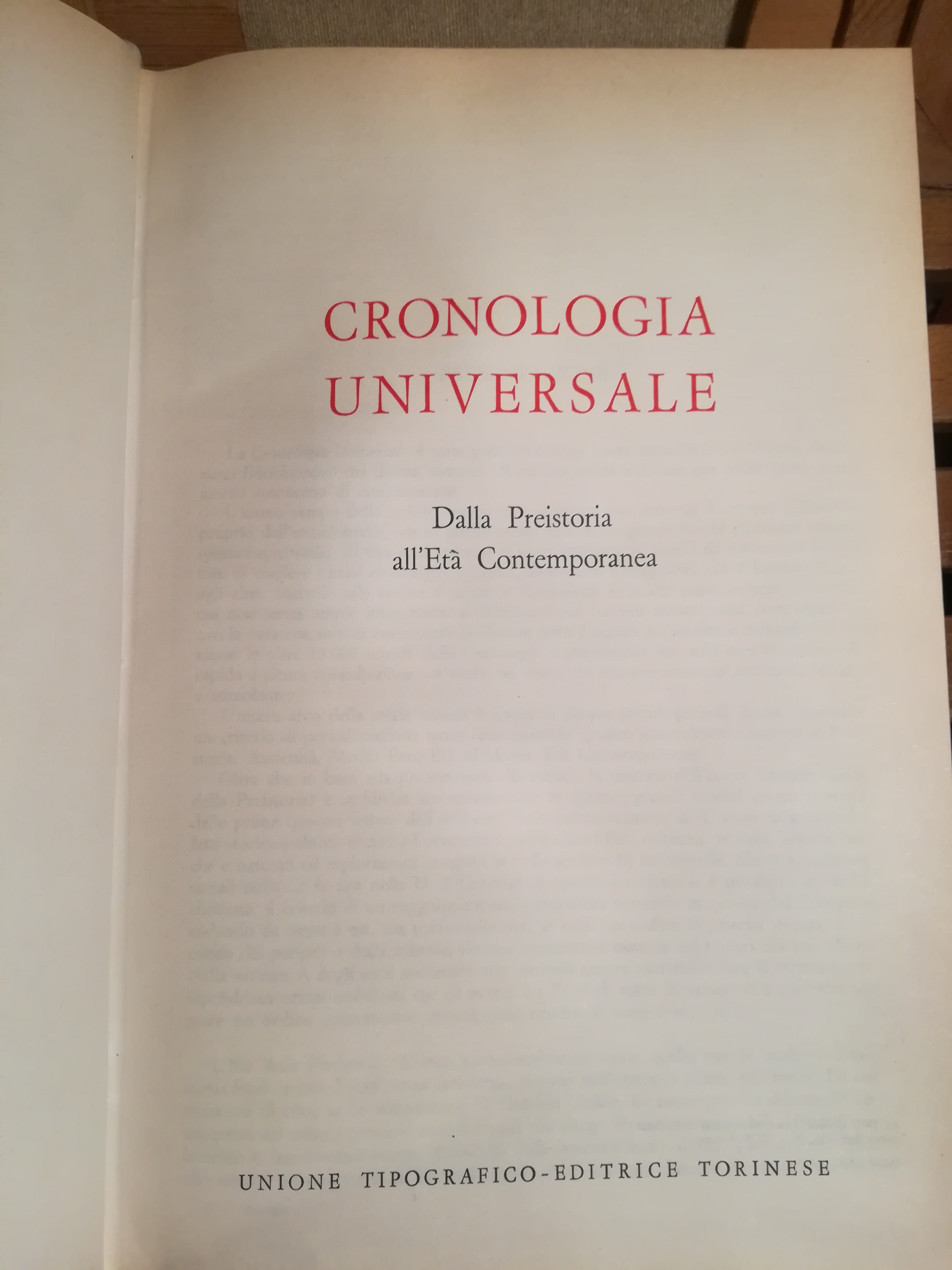 Cronologia universale. Dalla Preistoria all'Età Contemporanea.
