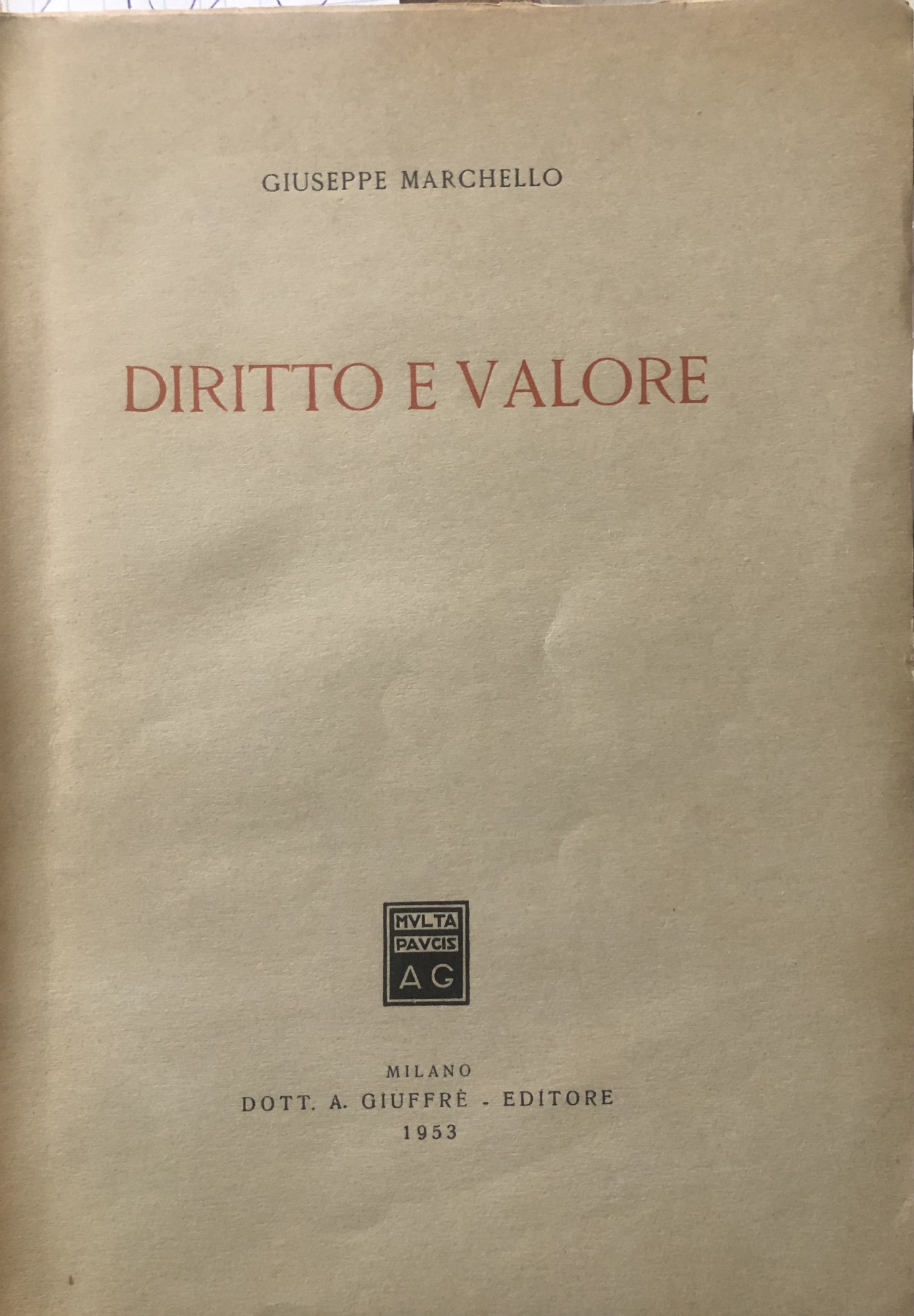 Diritto e valore.