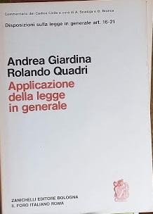 Disposizioni sulla legge in generale art. 16-21 - Applicazione della …