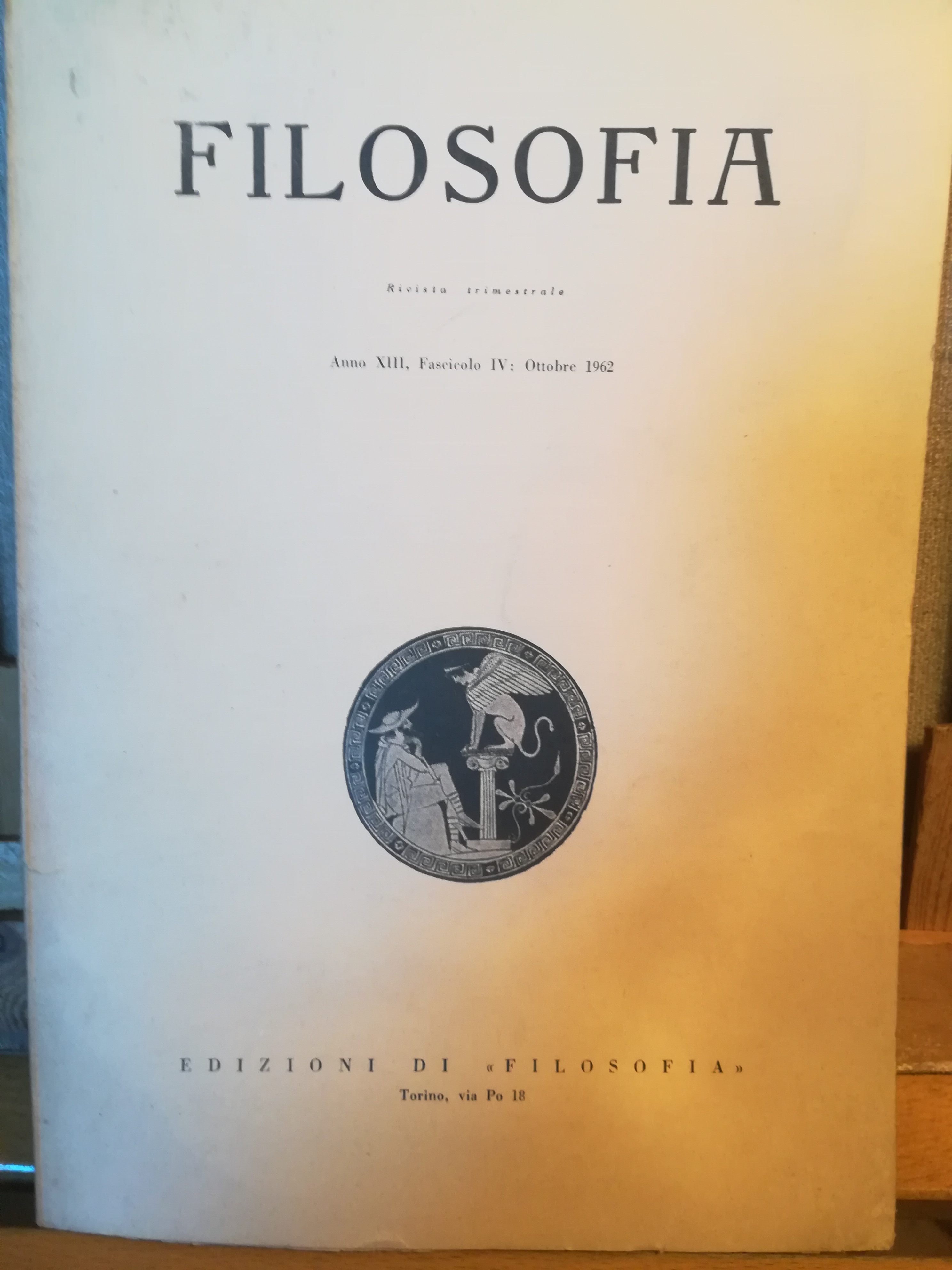 Fiilosofia. Anno XIII. Ottobre 1962. IV.