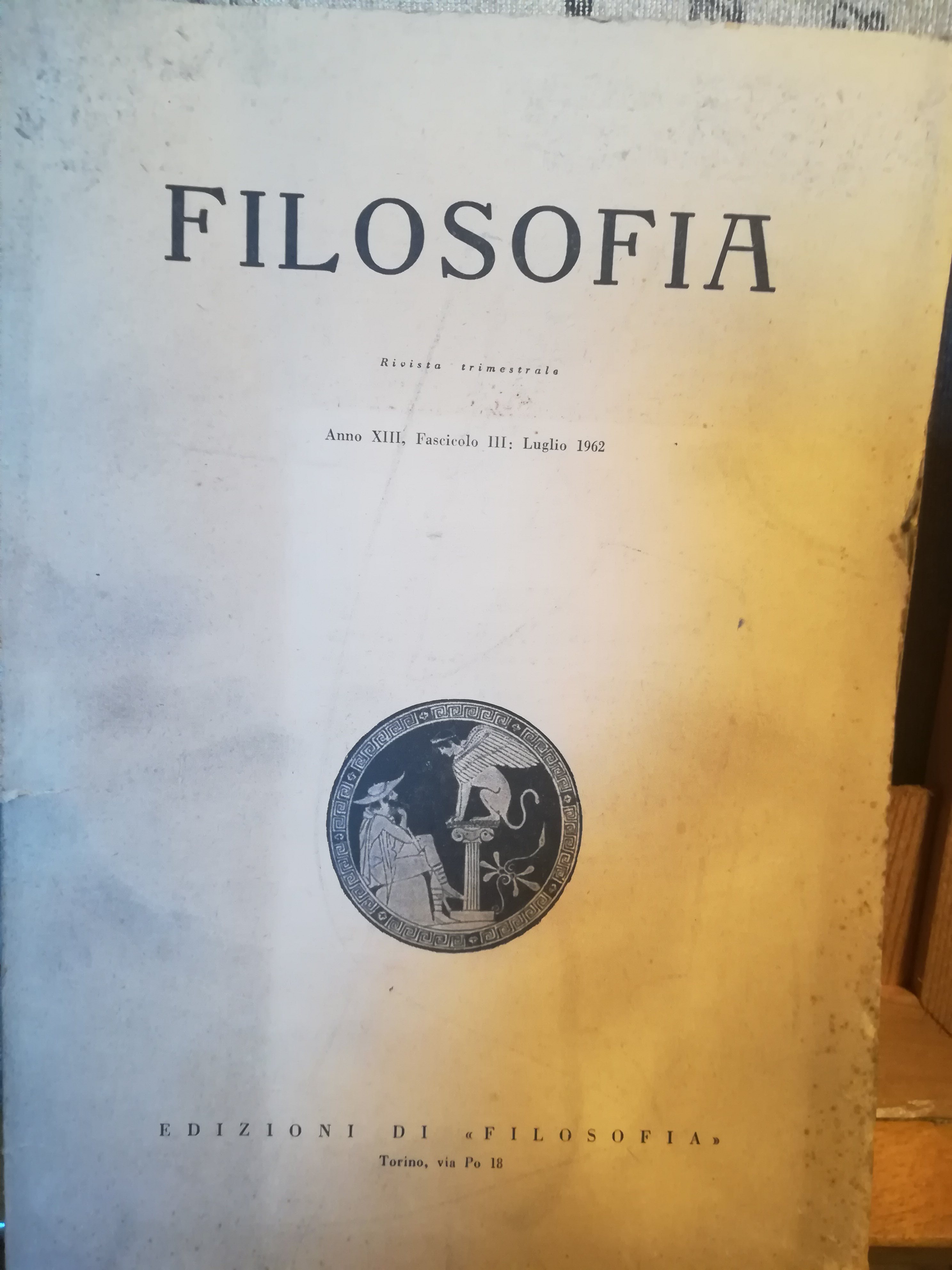 Filosofia. Anno XIII. III. Luglio 1962