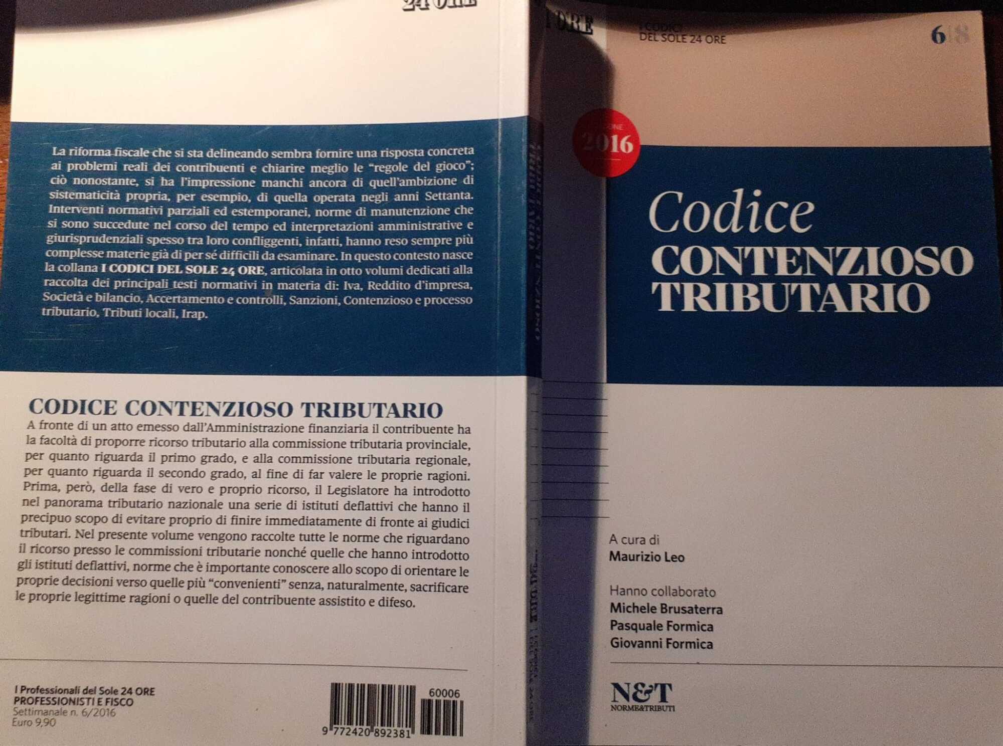 I codici del Sole 24 ore. Codice contenzioso tributario