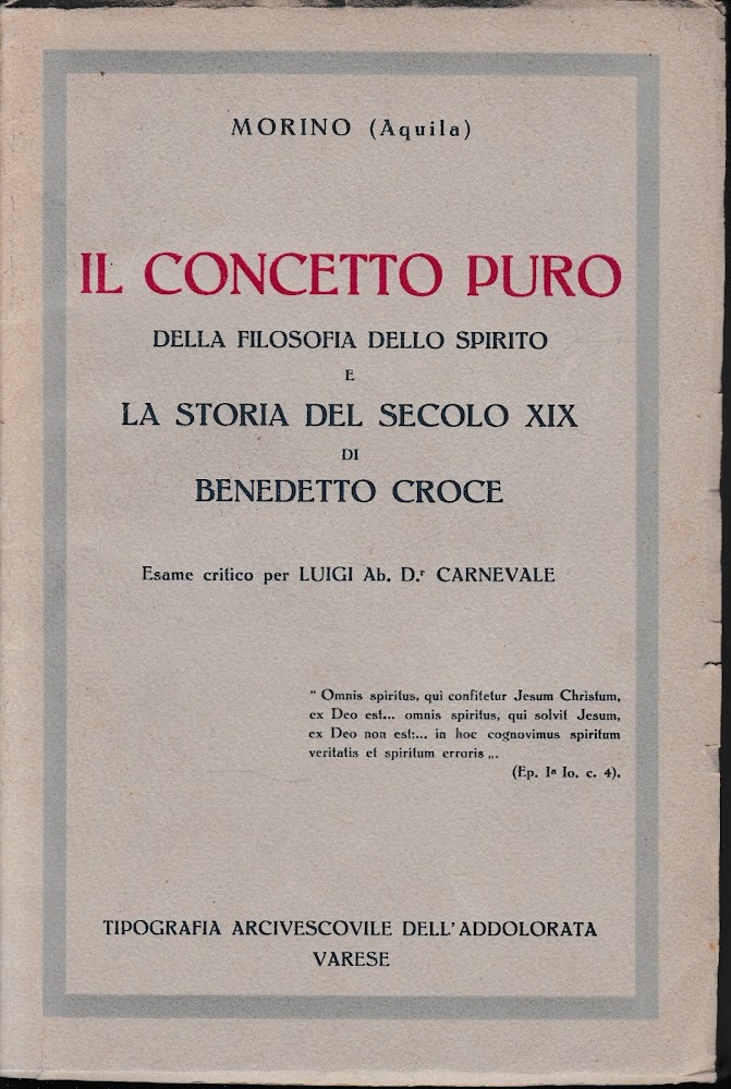 Il concetto puro della filosofia dello spirito e la storia …
