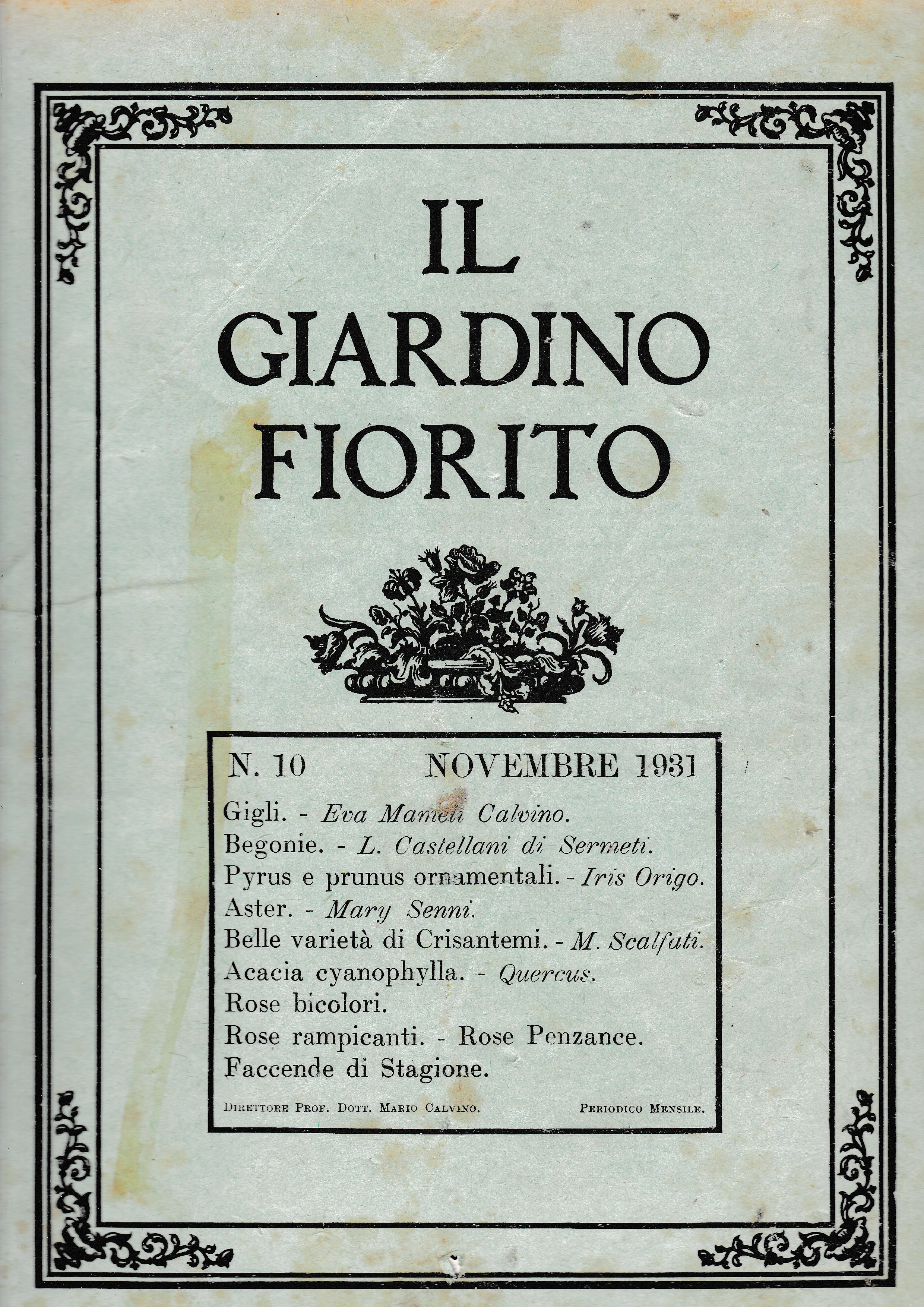 Il giardino fiorito n. 10 Novembre 1931