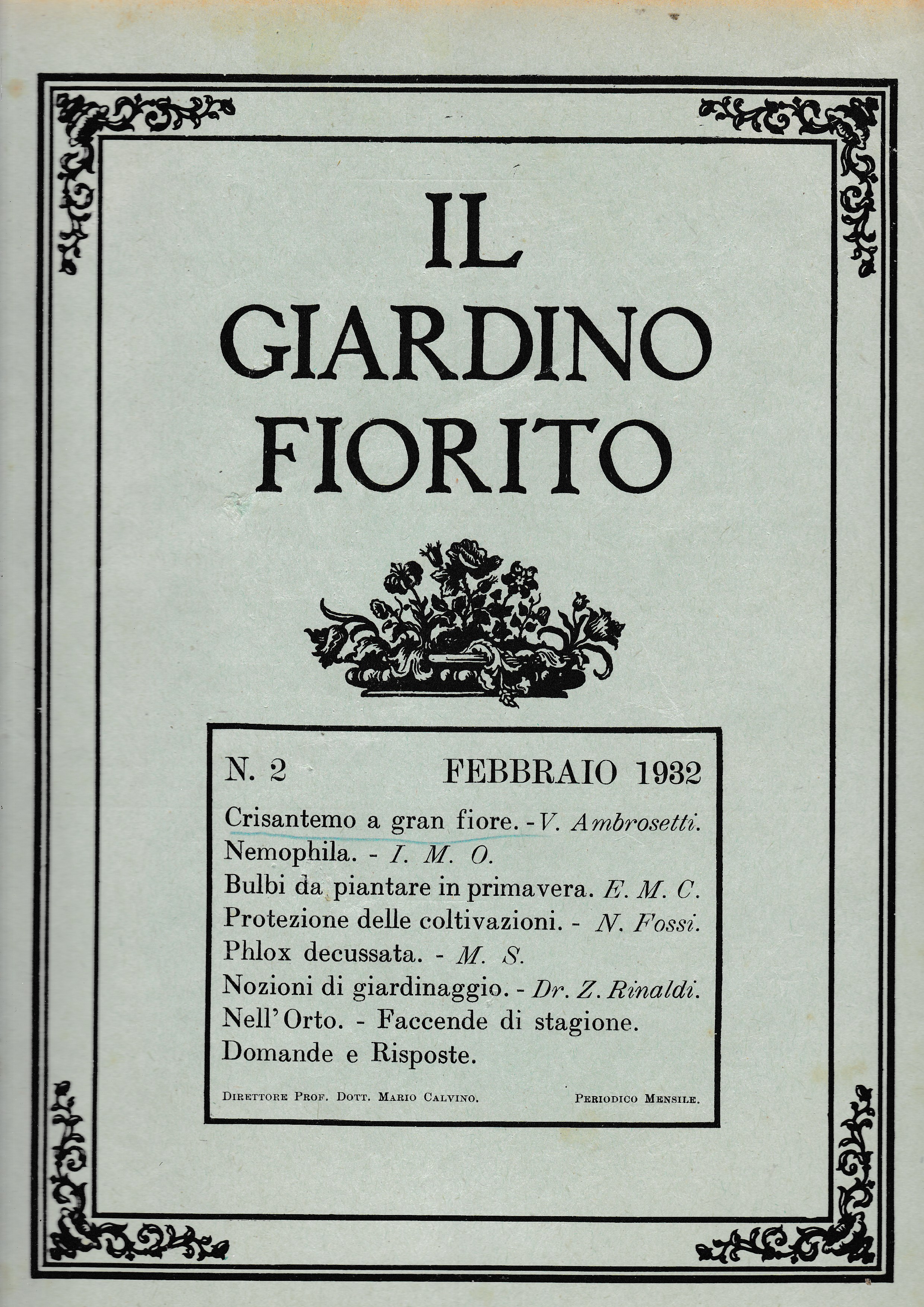 Il giardino fiorito n. 2 Febbraio 1932