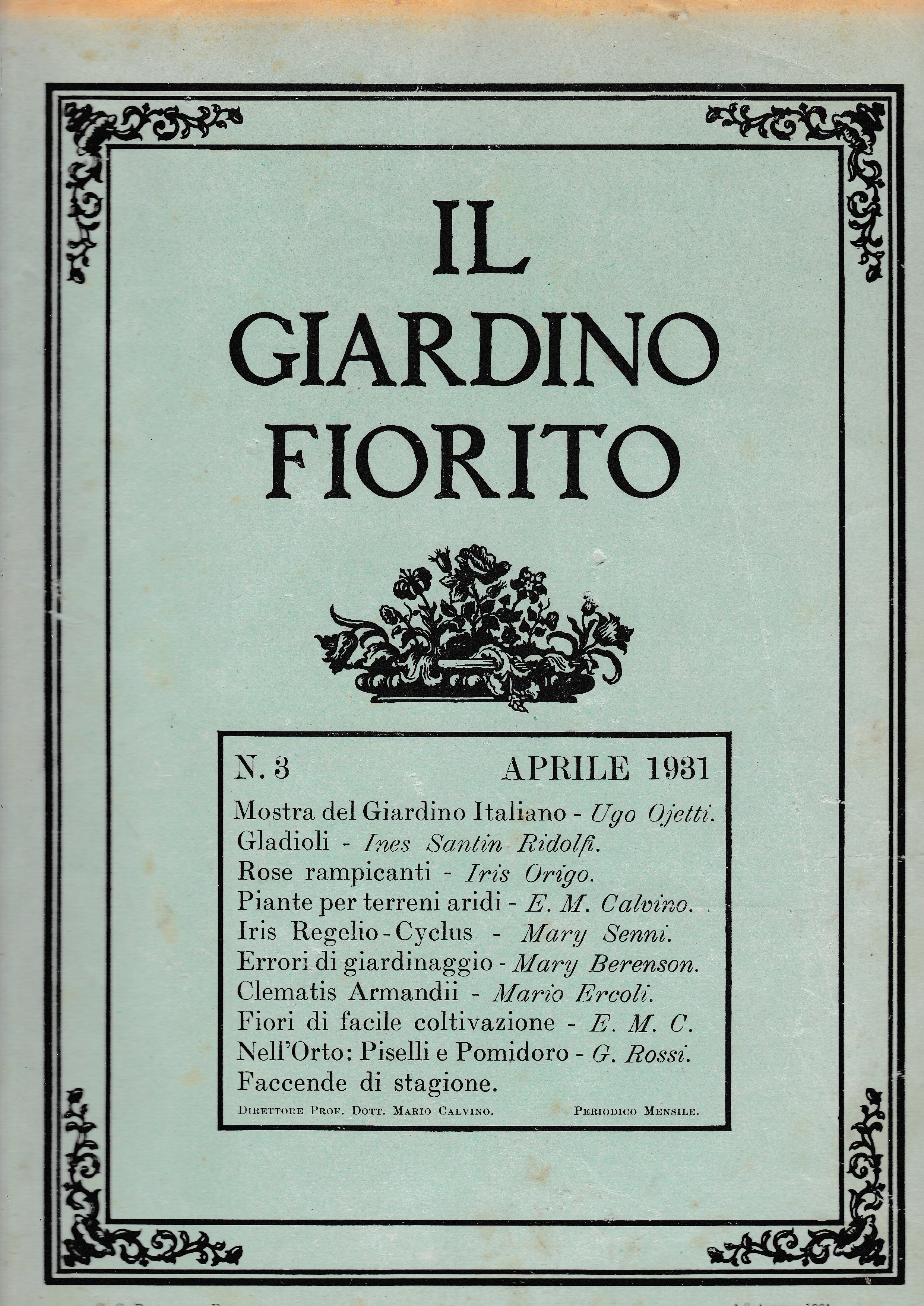Il giardino fiorito n.3 Aprile 1931