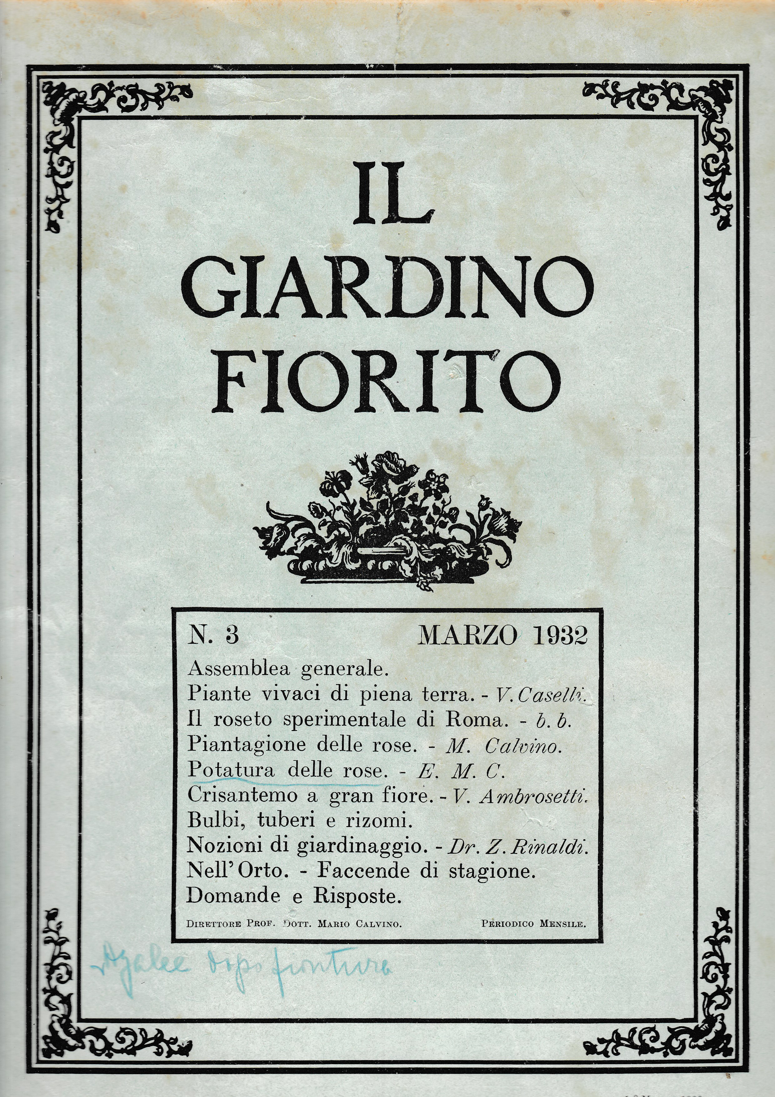 Il giardino fiorito n. 3 Marzo 1932