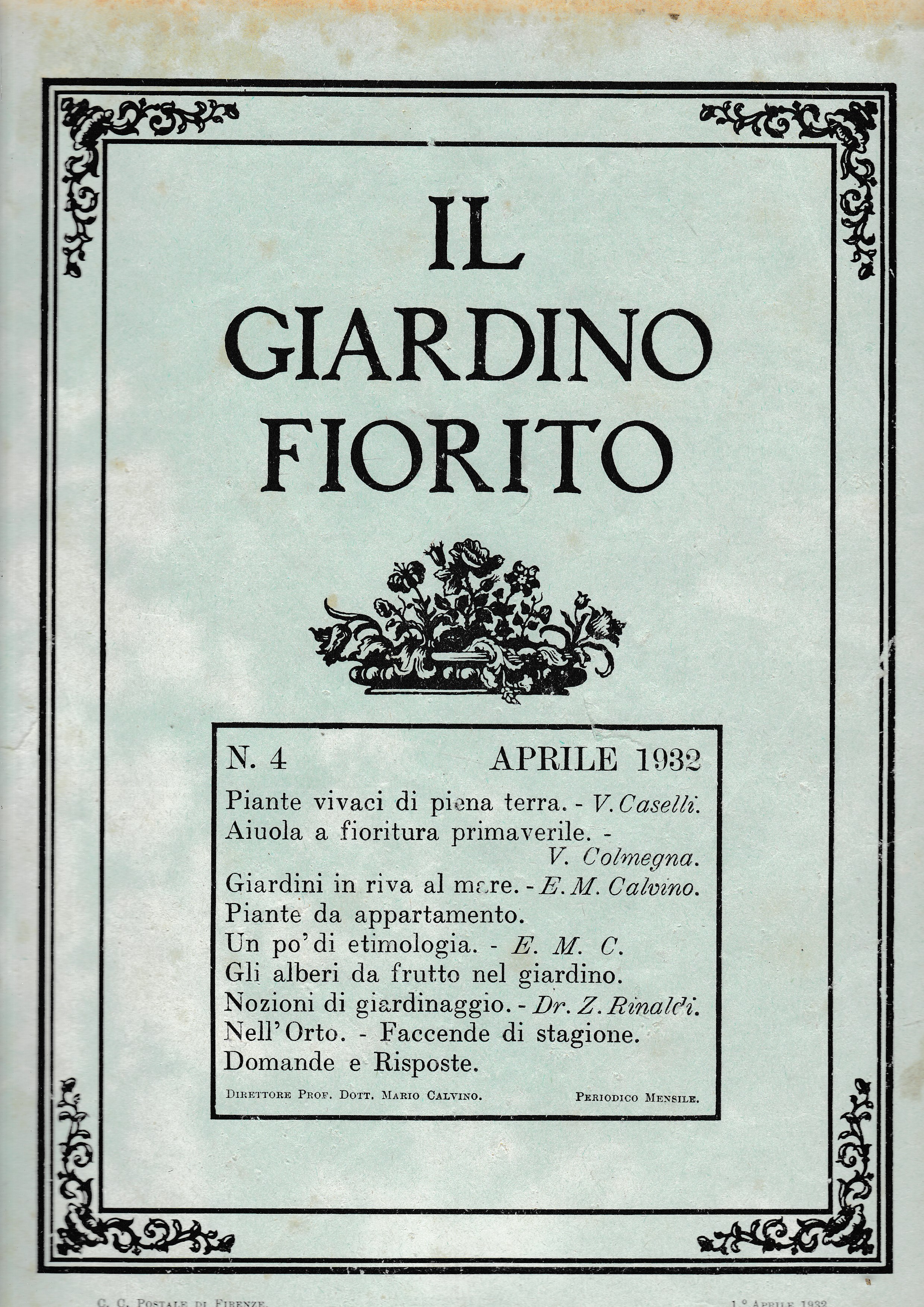Il giardino fiorito n. 4 Aprile 1932