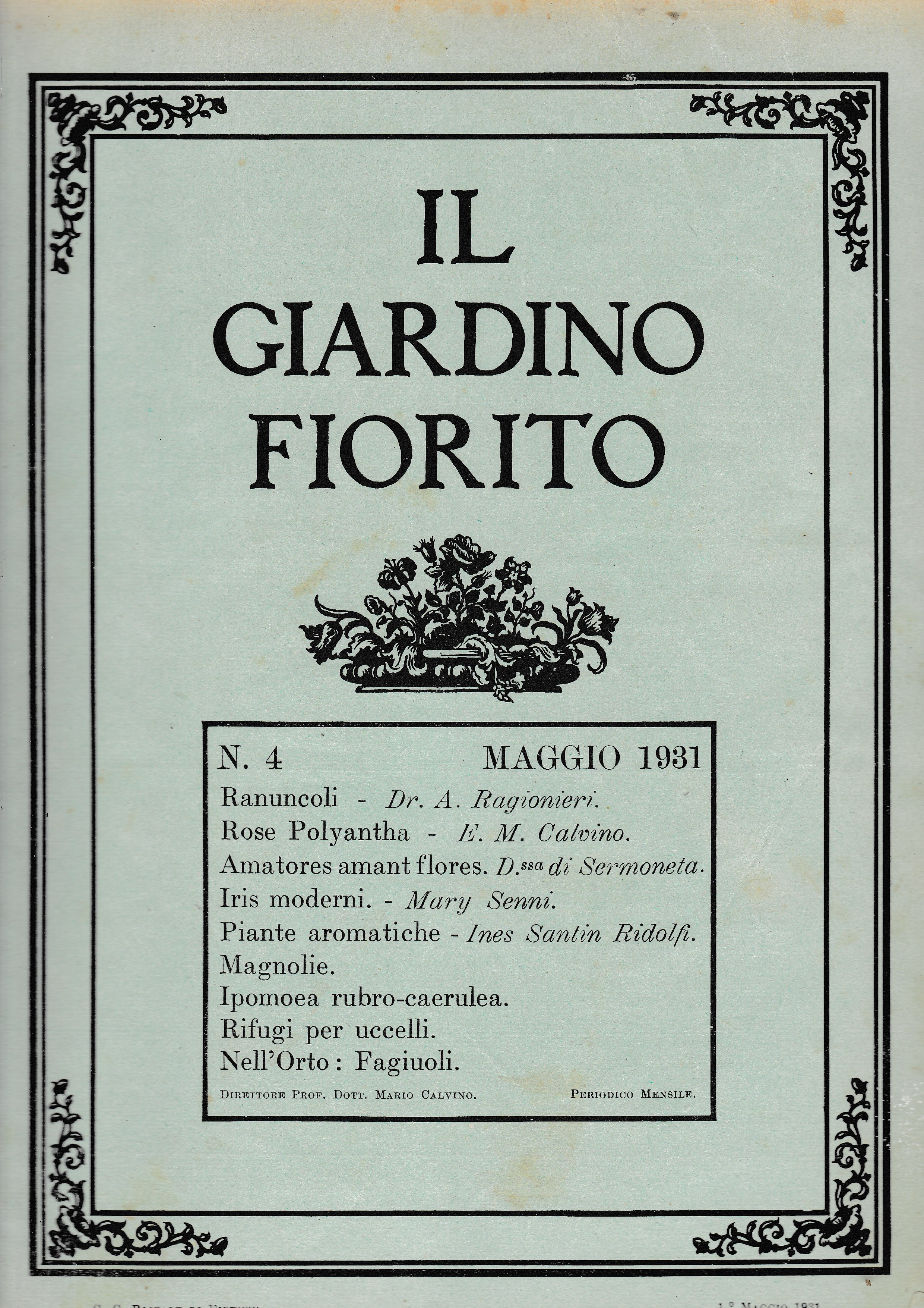 Il giardino fiorito n. 4 Maggio 1931