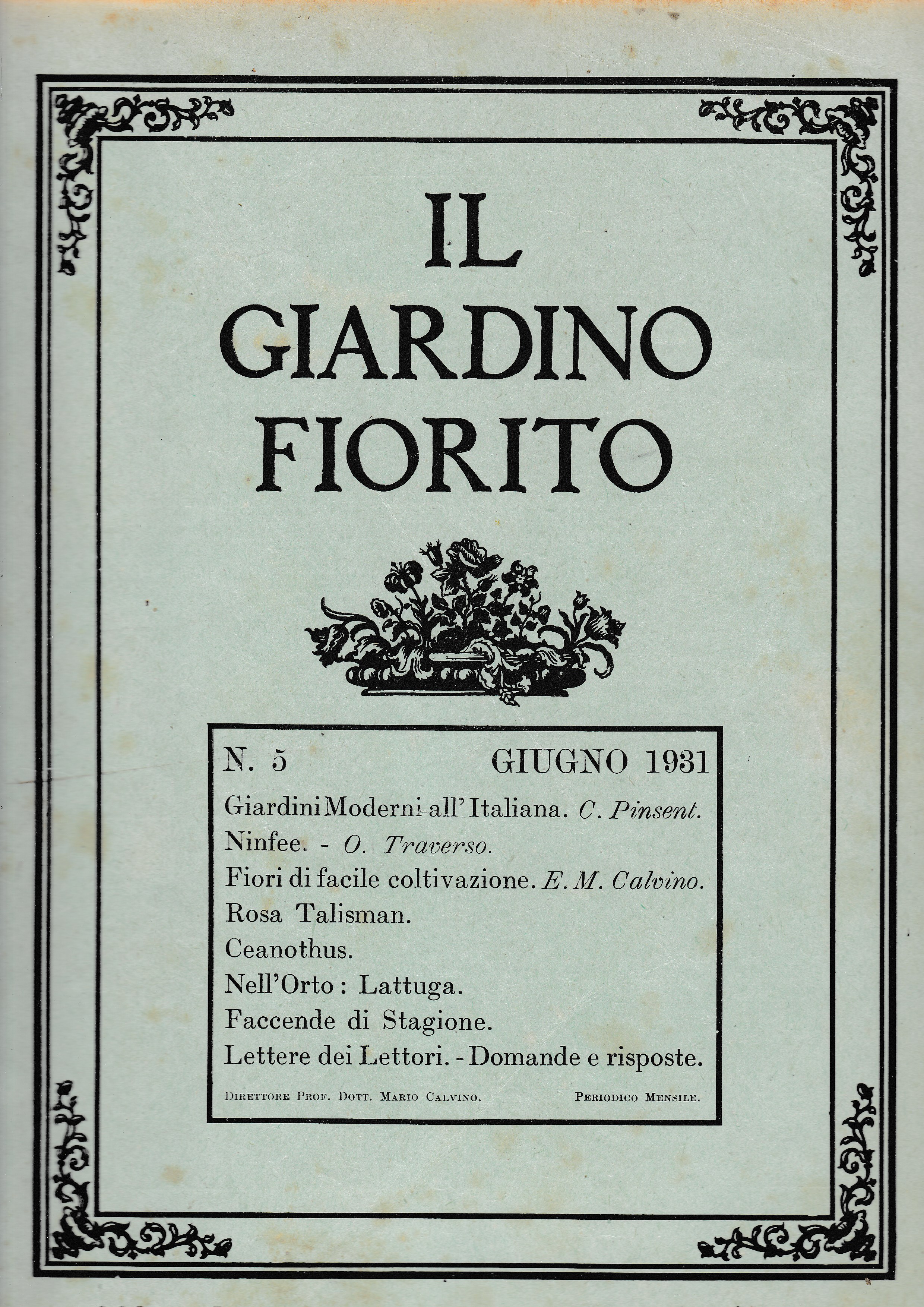 Il giardino fiorito n. 5 Giugno 1931