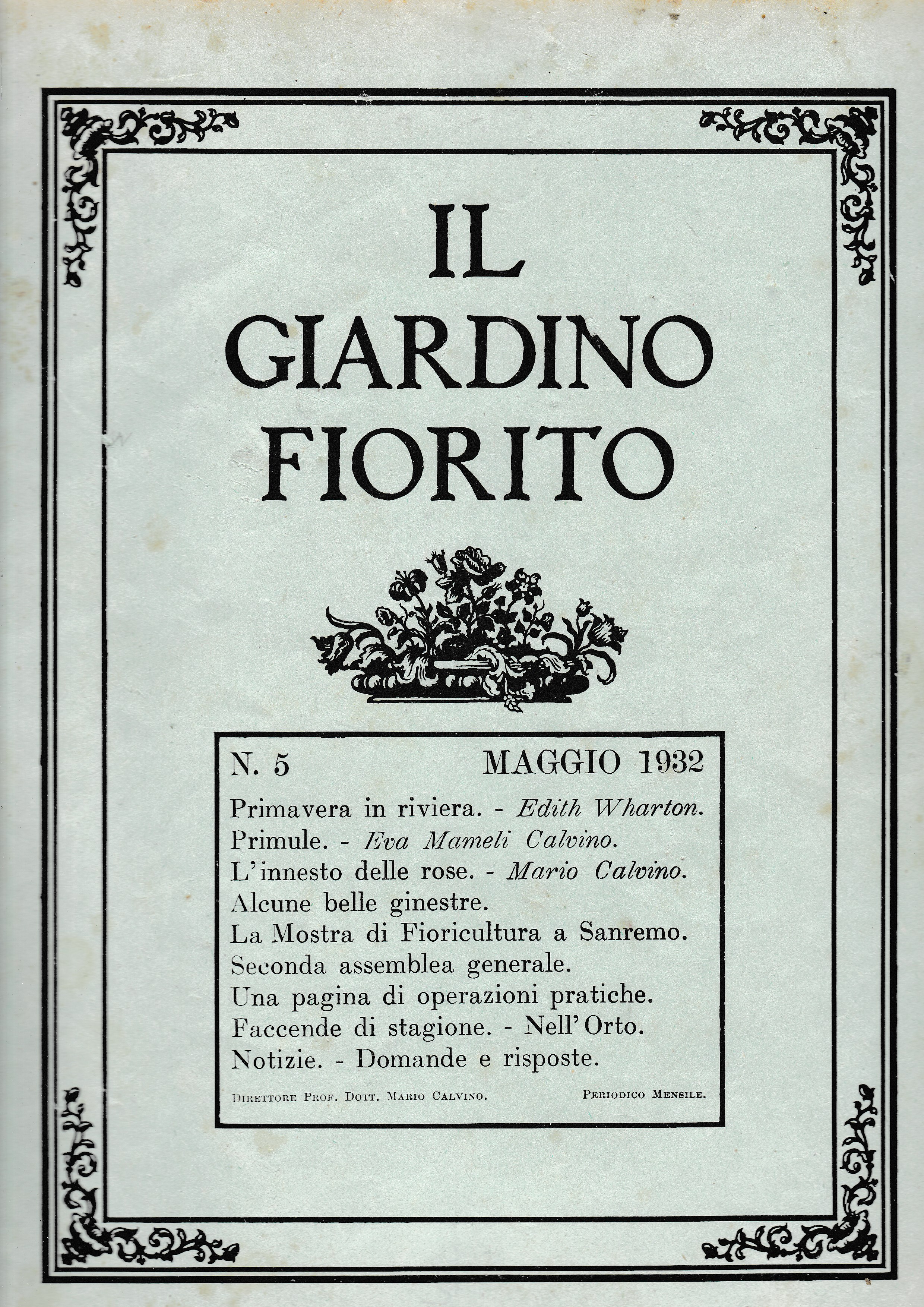 Il giardino fiorito n. 5 Maggio 1932