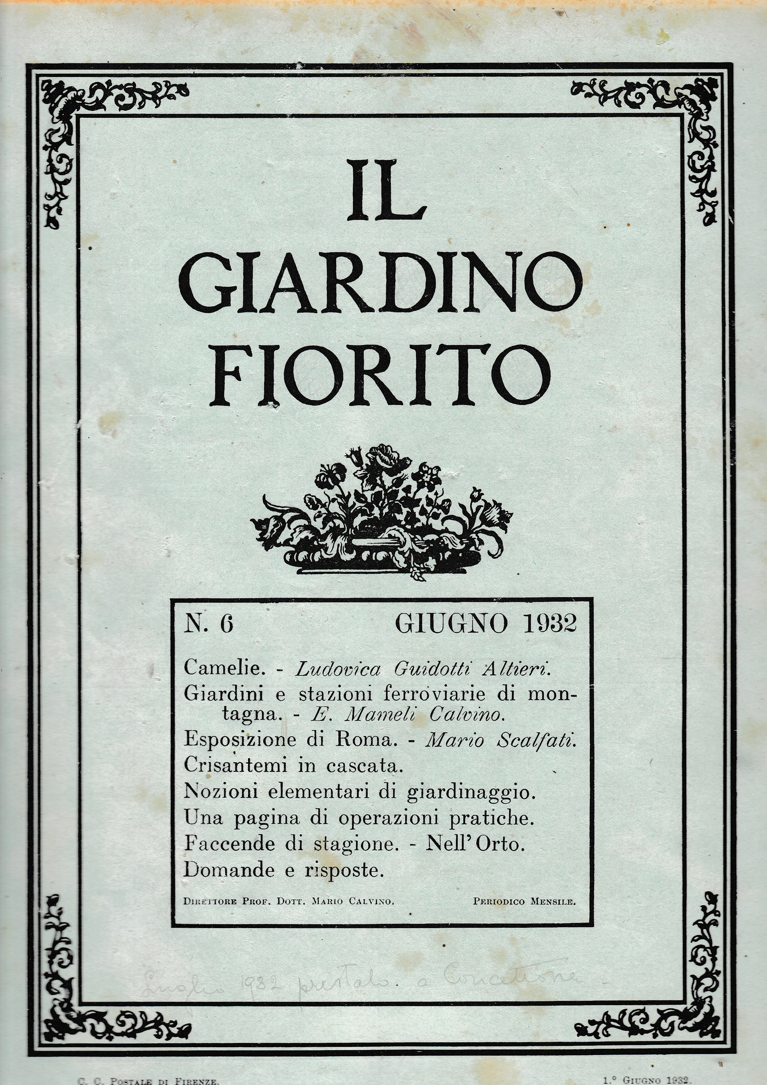 Il giardino fiorito n. 6 Giugno 1932