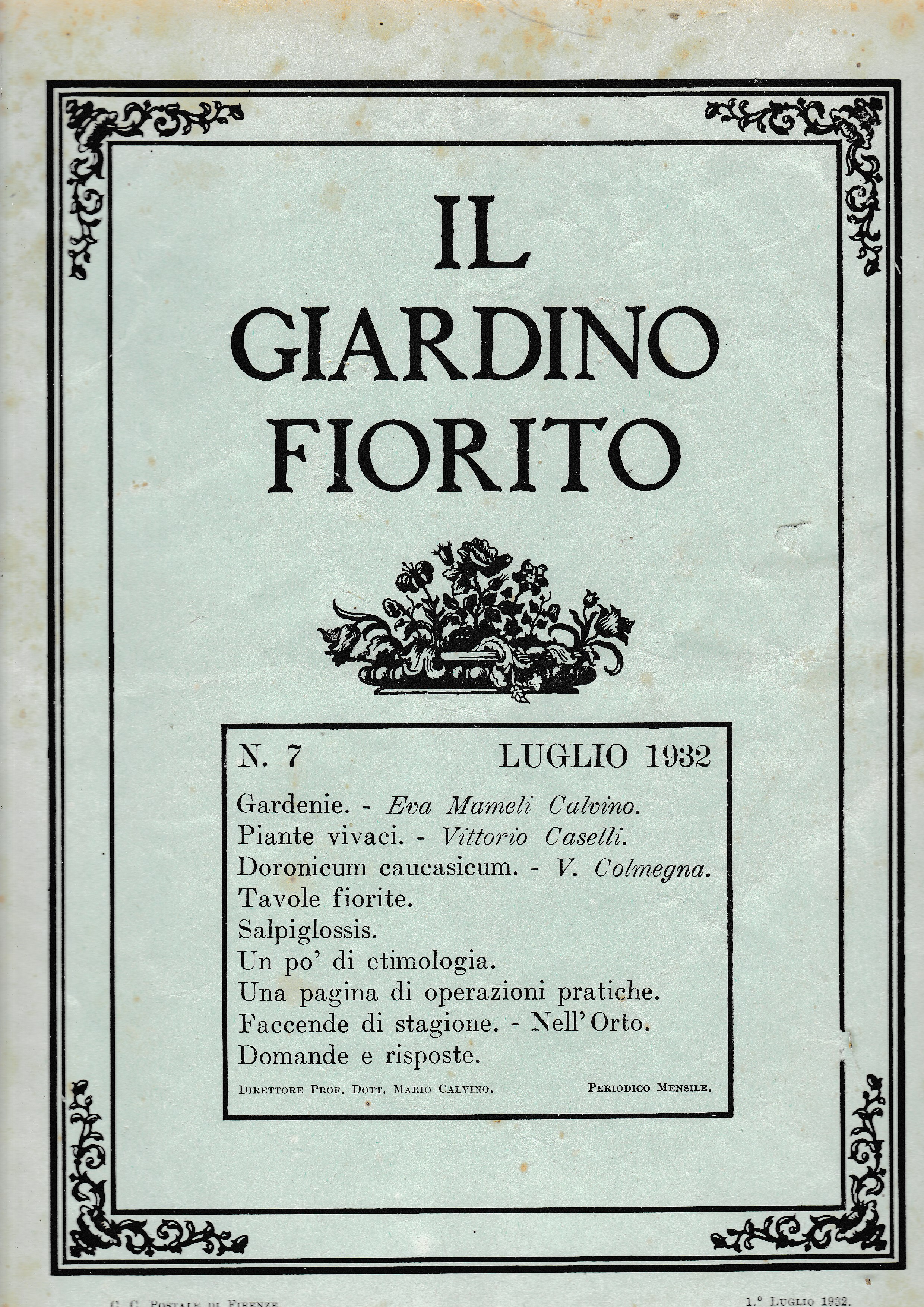 Il giardino fiorito n. 7 Luglio 1932