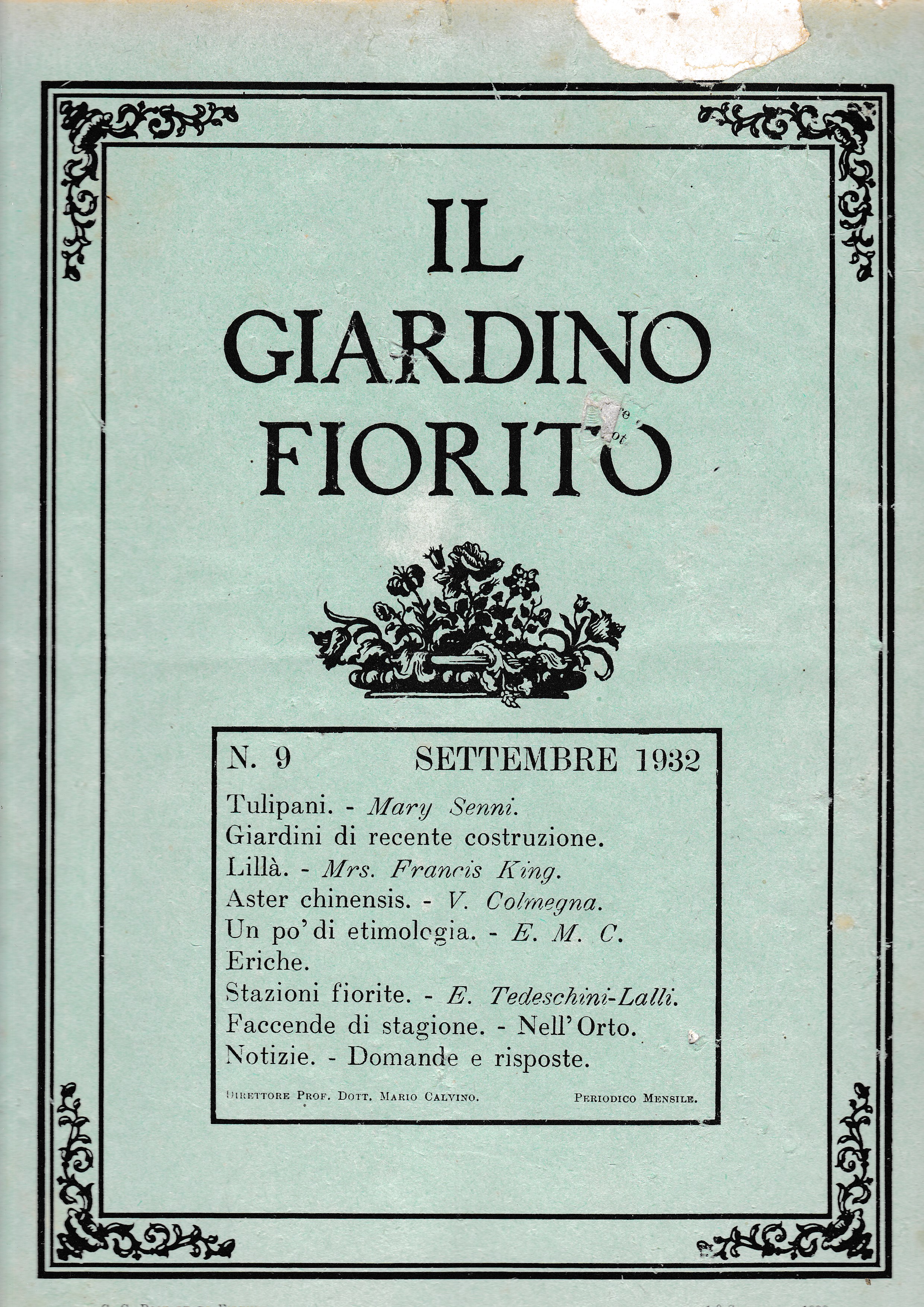 Il giardino fiorito n. 9 Settembre 1932