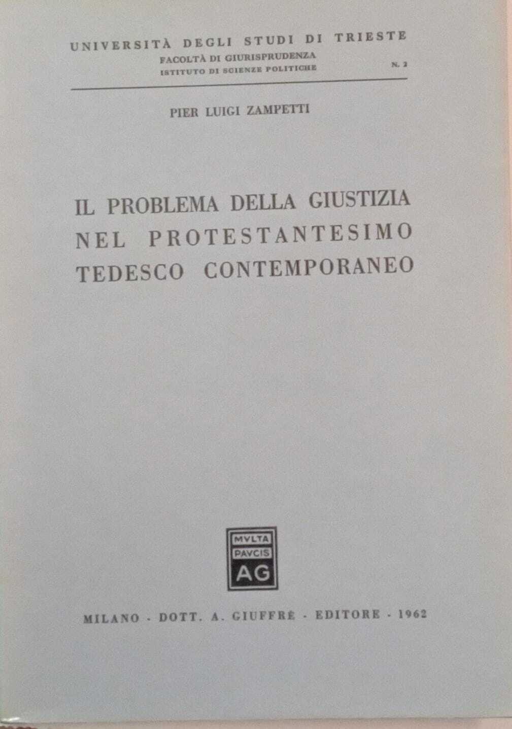 Il problema della giustizia nel protestantesimo tedesco contemporaneo
