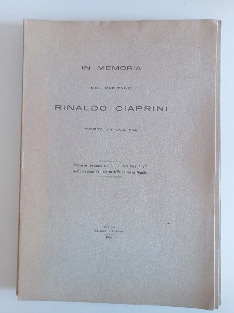 In memoria del Capitano Rinaldo Ciaprini morto in guerra