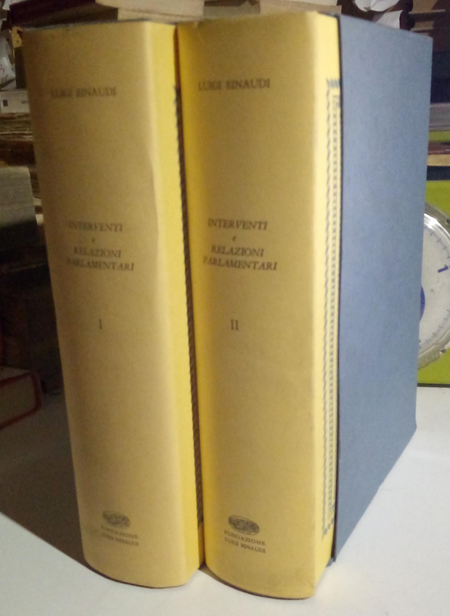 Interventi e Relazioni parlamentari, due volumi in cofanetto.