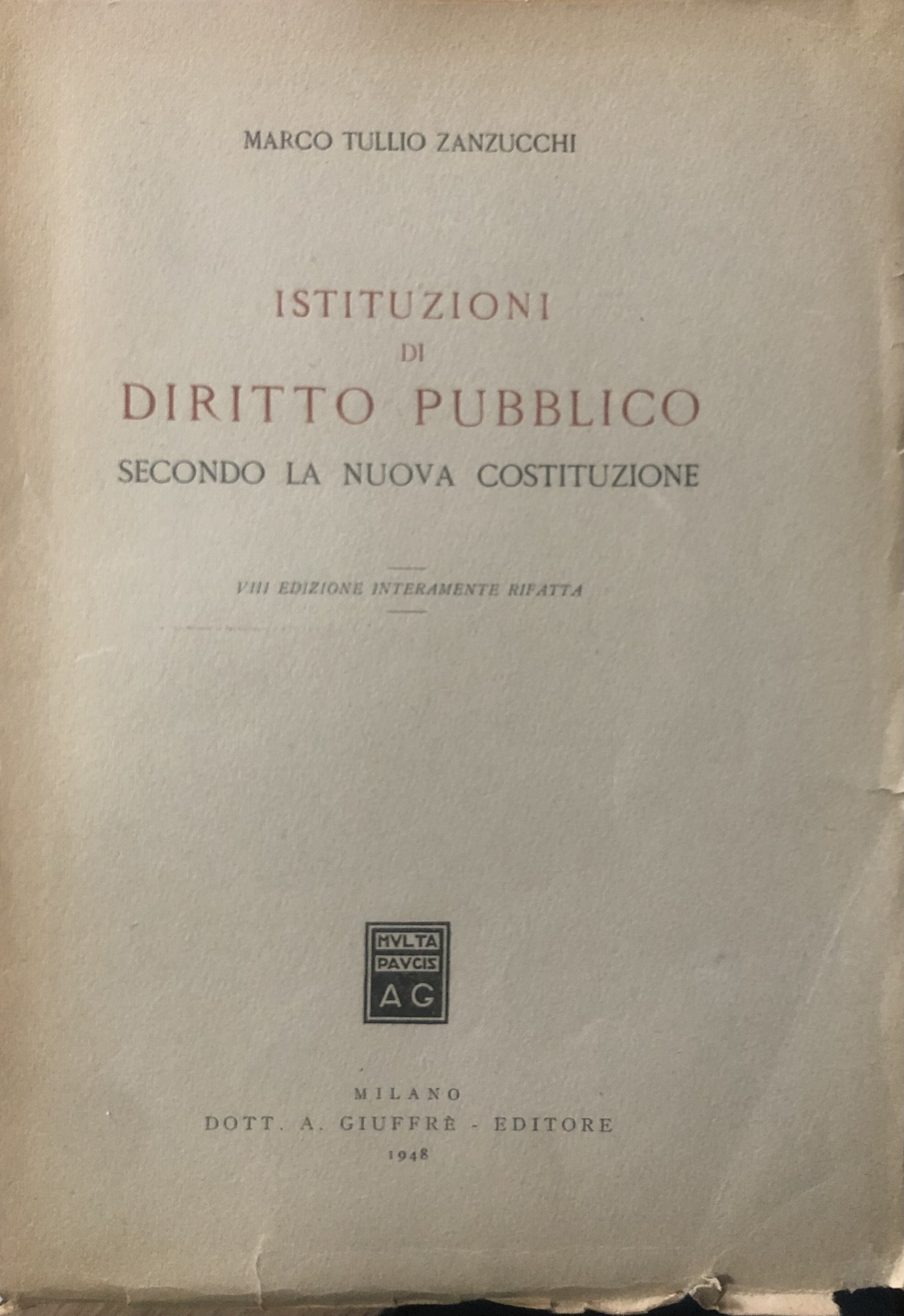 Istituzioni di diritto pubblico secondo la nuova Costituzione