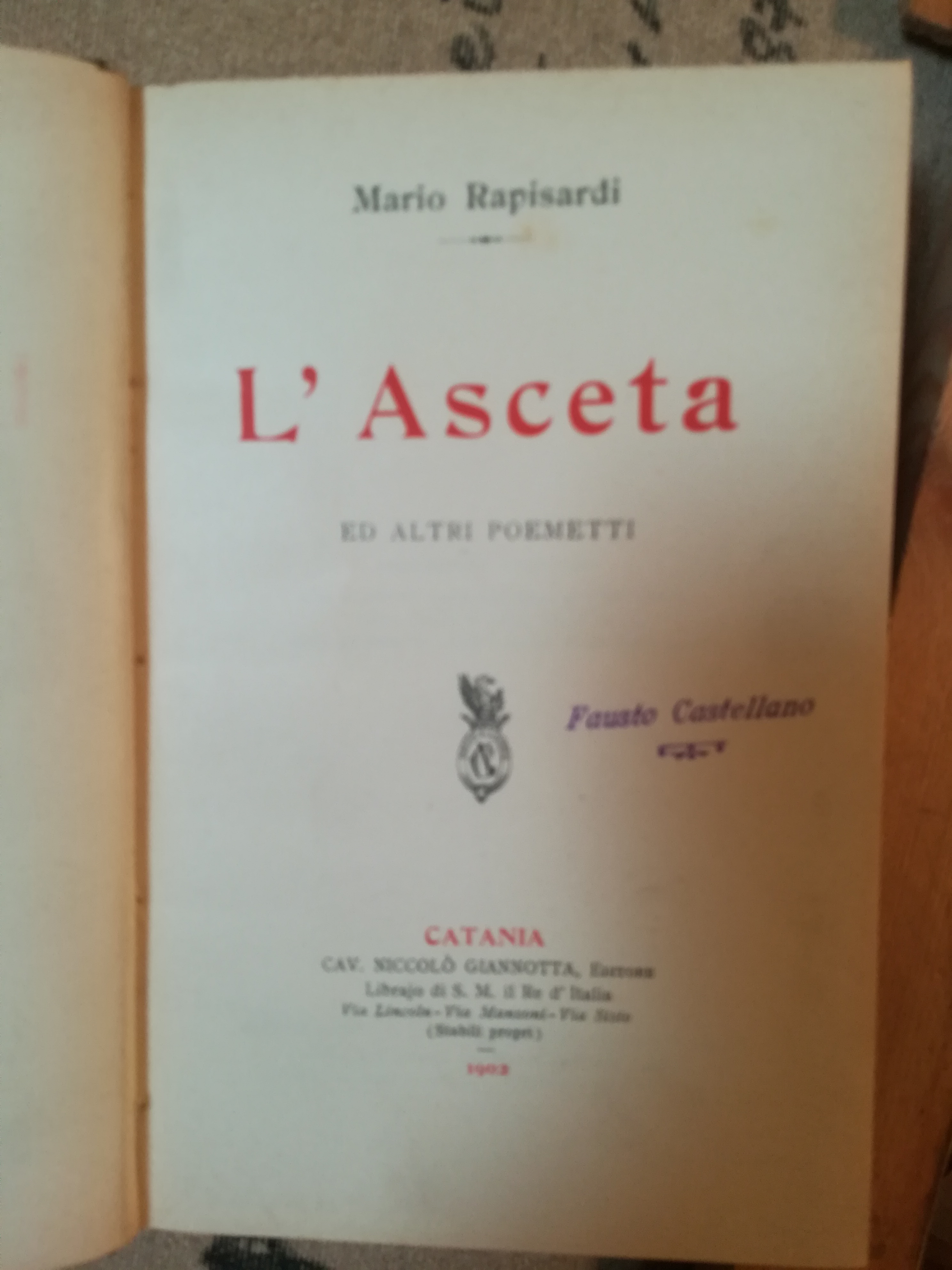 L'Asceta ed altri poemetti.