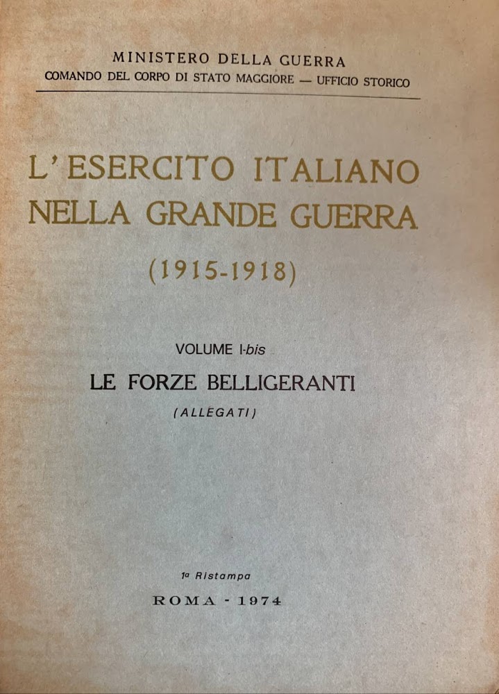 L'esercito italiano nella grande guerra (1915-1918). Volume I bis