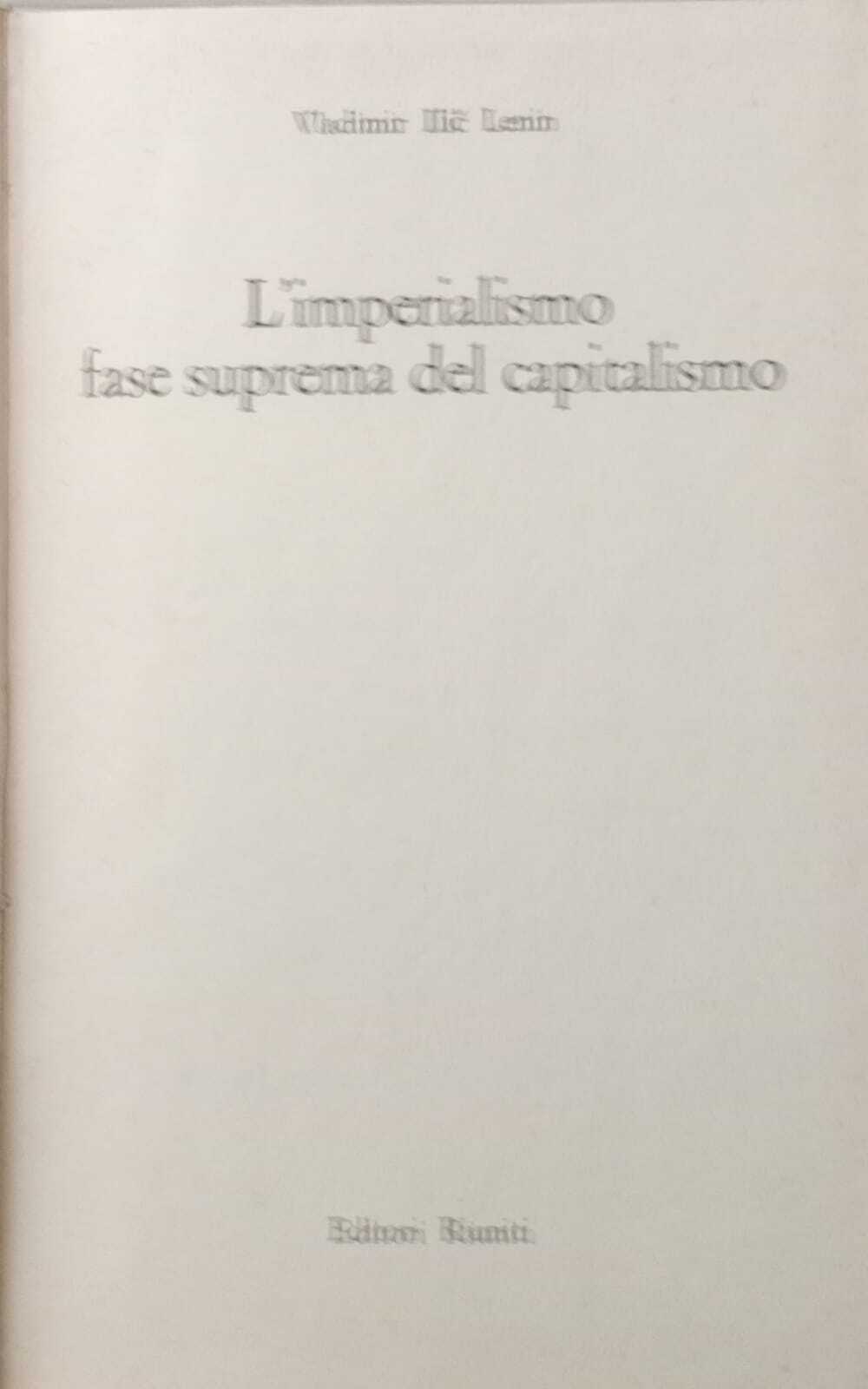 L'imperialismo fase suprema del capitalismo.