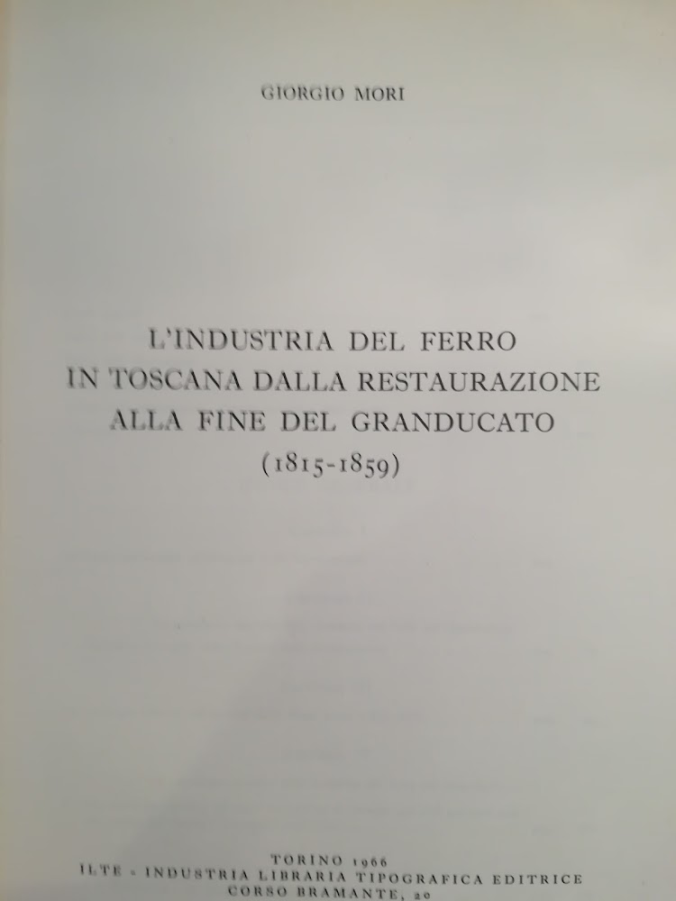 L'industria del ferro in Toscana dalla Restaurazione alla fine del …