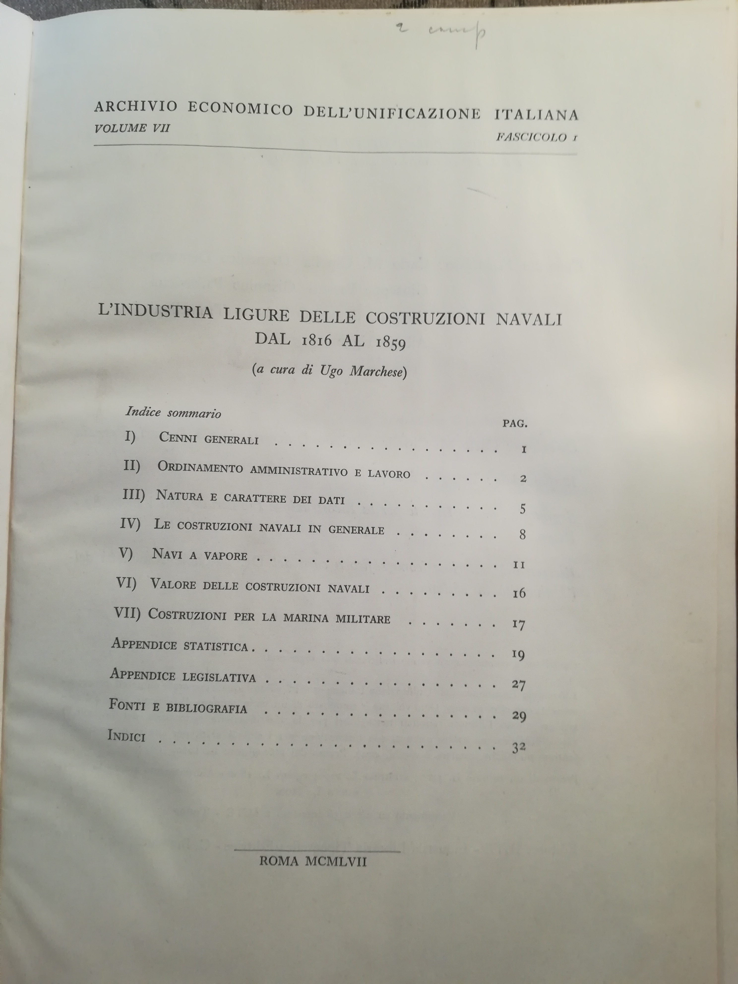 L'industria ligure delle costruzioni navali dal 1816 al 1859.