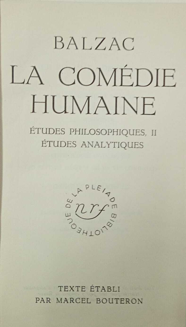 La comédie humaine (vol.X) Biblioteque La Pleiade