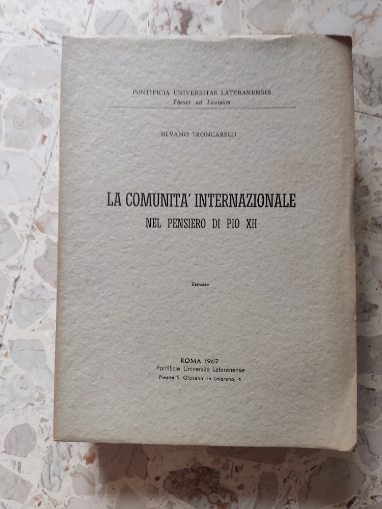 La comunità internazionale nel pensiero di Pio XII