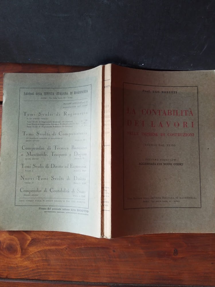 La contabilita' dei lavori nelle imprese di costruzione