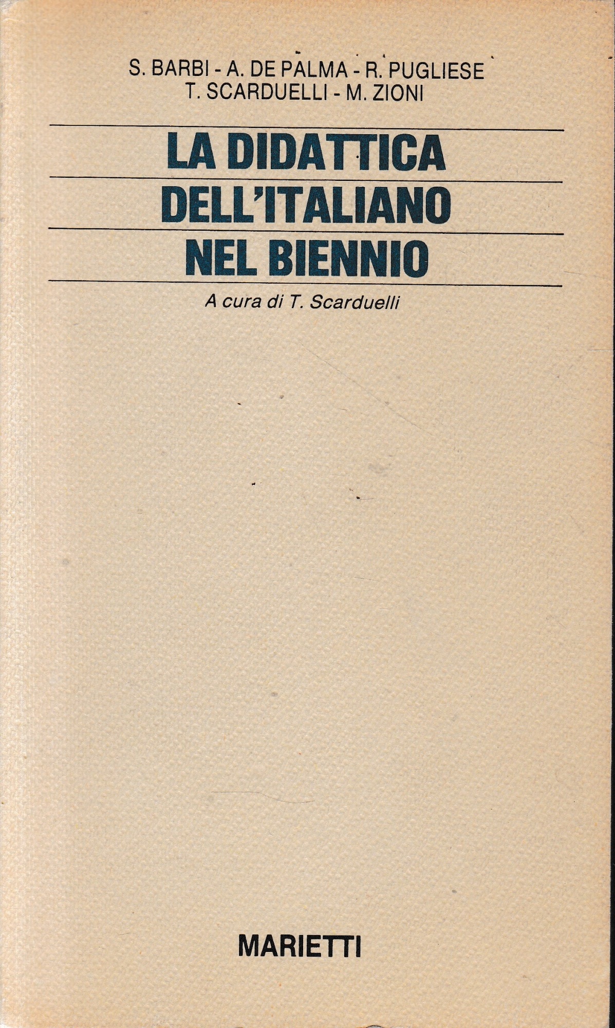 La didattica dell'italiano nel biennio.