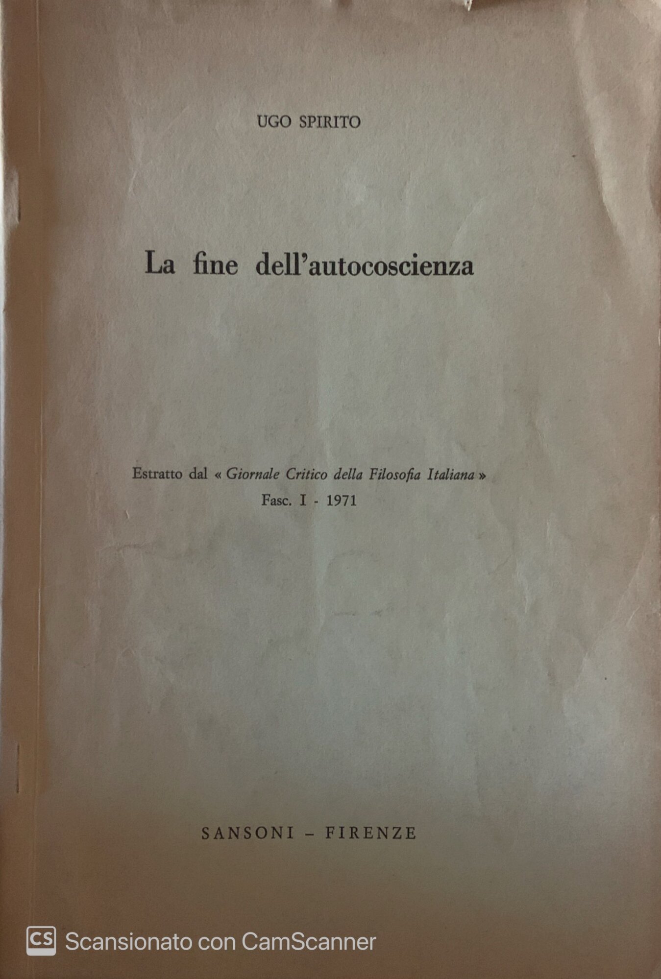 La fine dell'autocoscienza