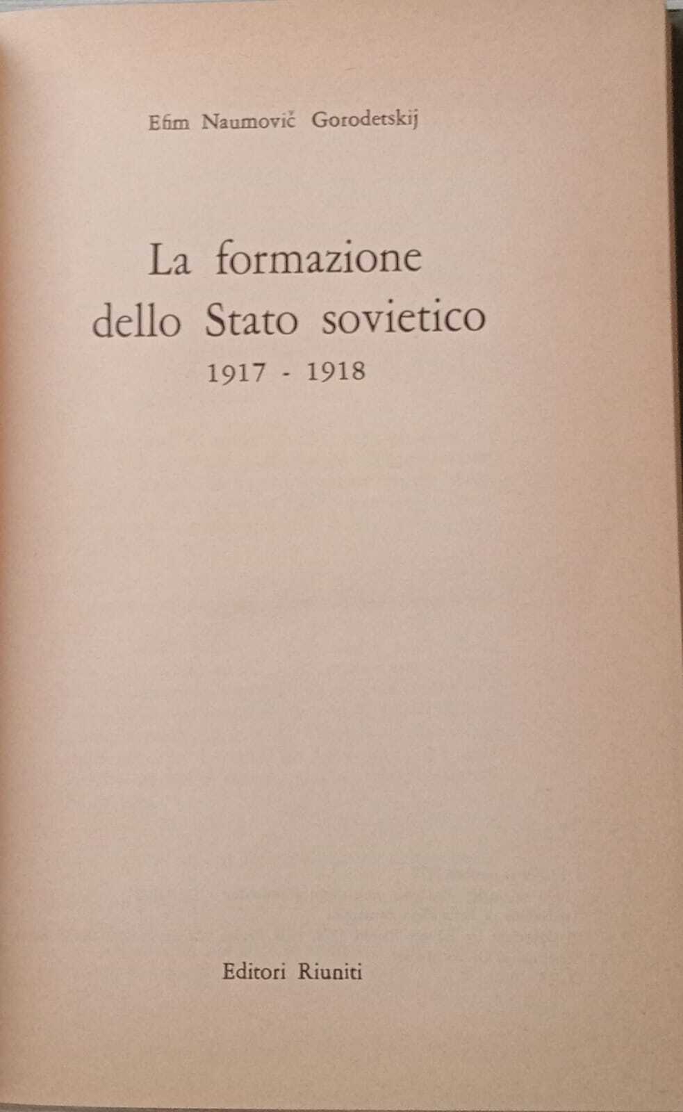 La formazione dello stato sovietico 1917 - 1918.