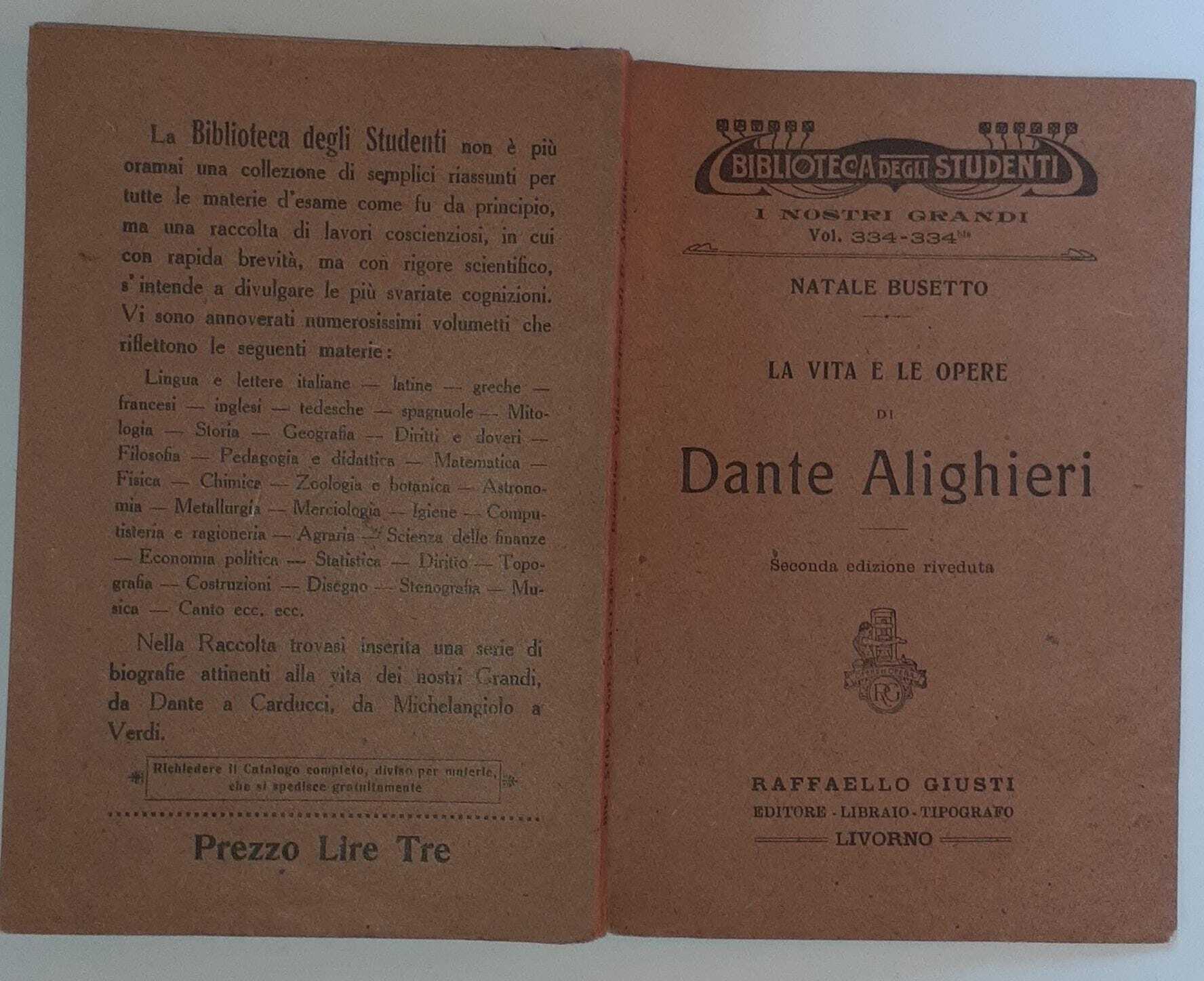 La vita e le opere di Dante Alighieri