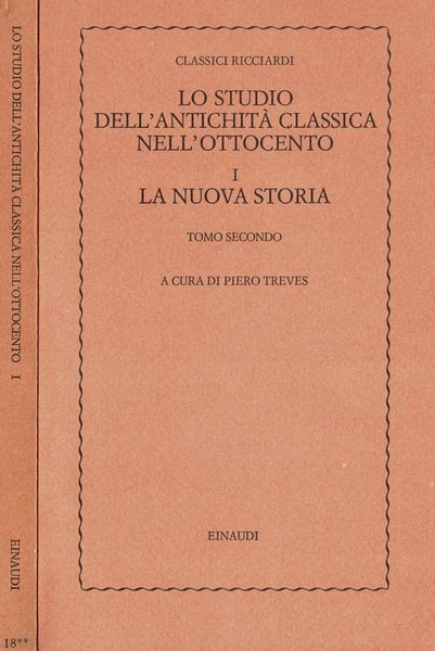 Lo studio dell'antichità classica nell'ottocento I vol