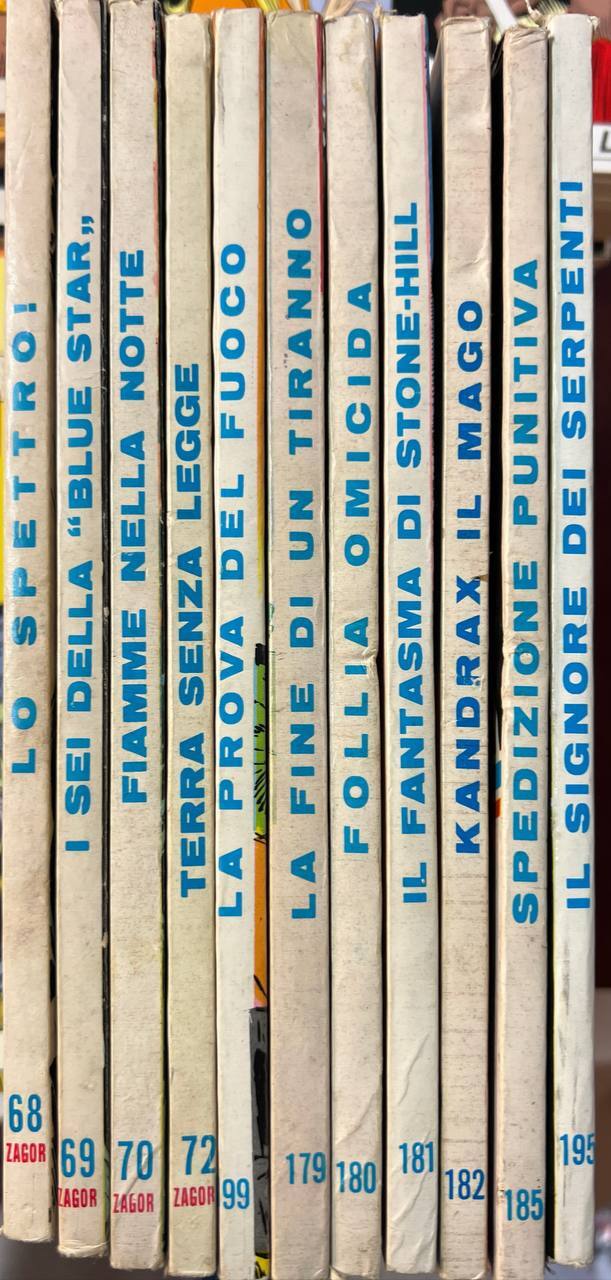 Lotto 11 fumetti Zagor (n^ 68-69-70-72-99-179-180-181-182-185-195).