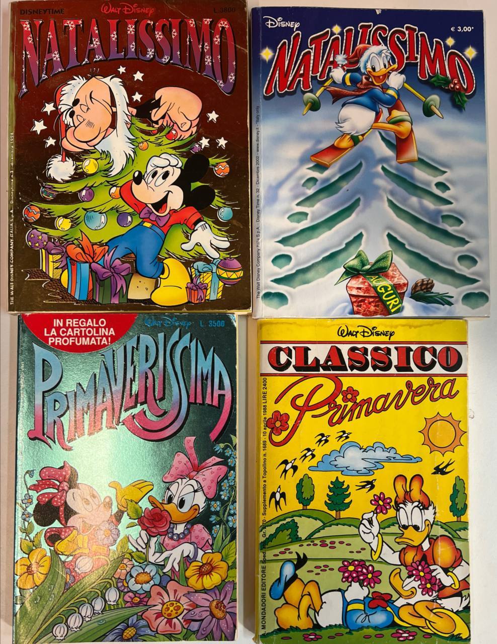 Lotto 4 fumetti Disney (titoli e numeri in descrizione).