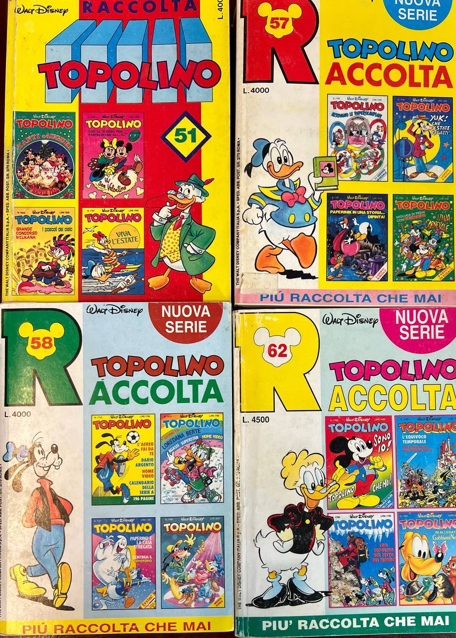 Lotto 4 volumi Raccolta Topolino (n^ 51-57-58-62).