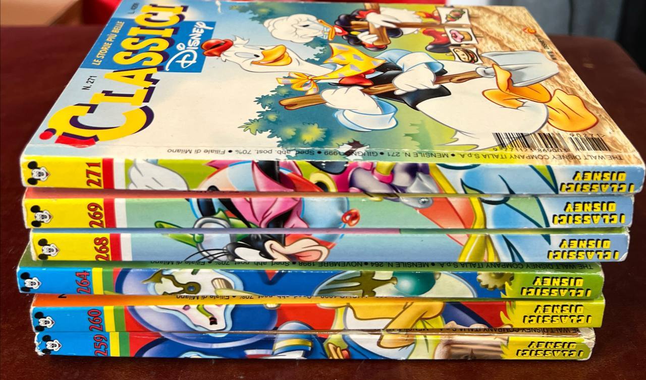 Lotto 6 fumetti I Classici Disney (n^ 259-260-264-268-269-271).