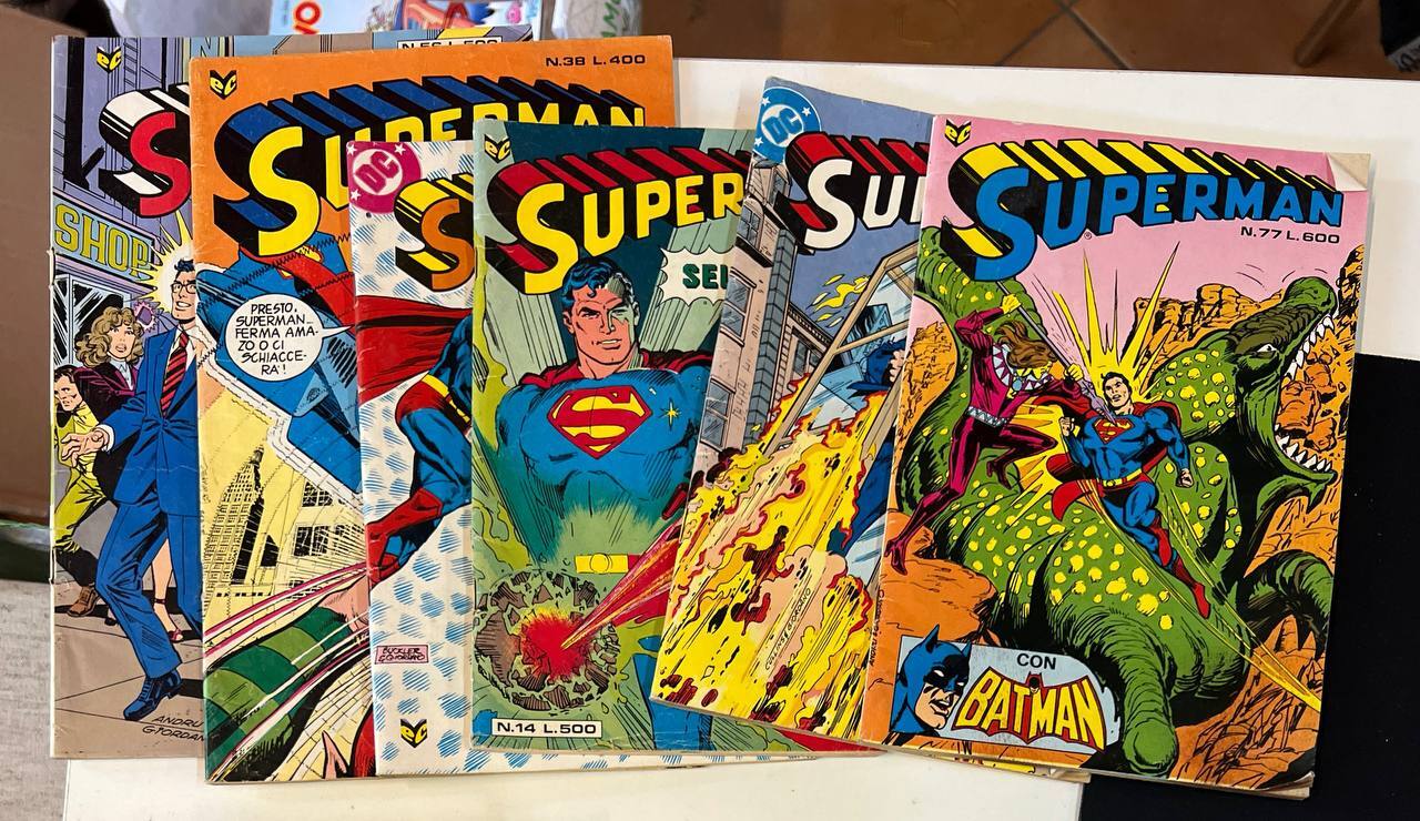 Lotto 6 fumetti spillati Superman (numeri in descrizione).