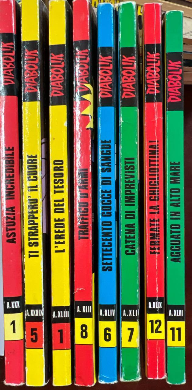 Lotto 8 numeri Diabolik vari annI XXX, XXIX, XLIII, XLIV, …