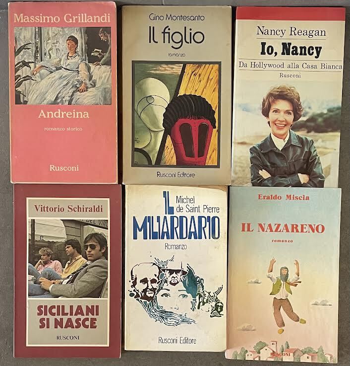 Lotto di 6 libri di narrativa dell'editore Rusconi. Vedi descrizione