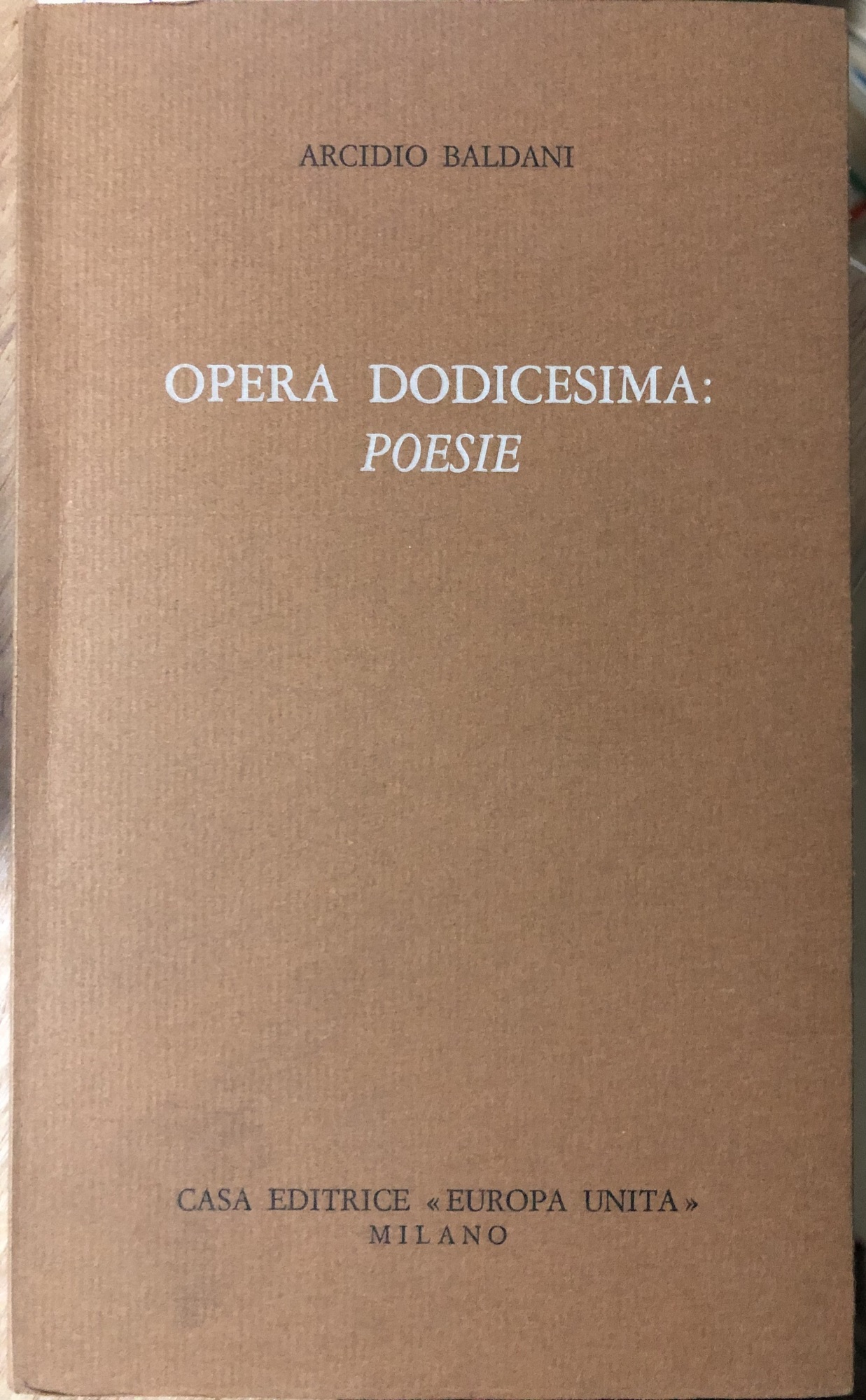 Opera dodicesima: poesie