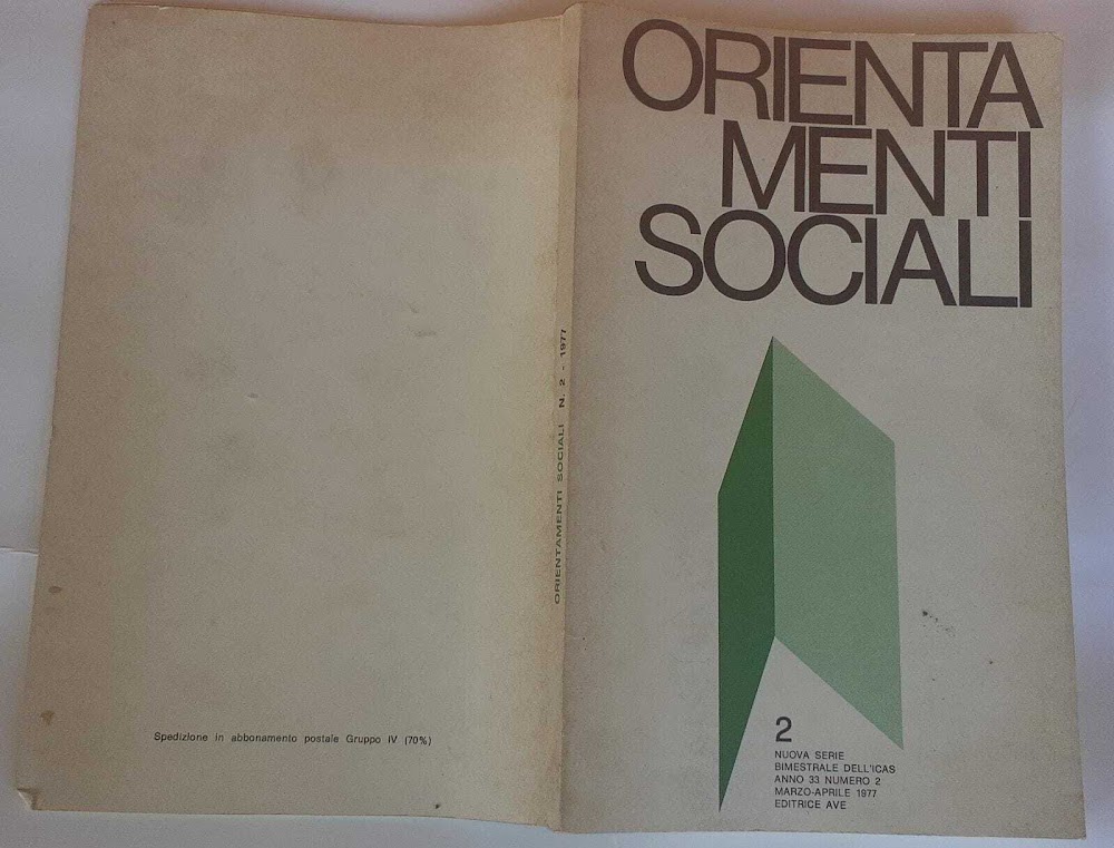 Orientamenti sociali bimestrale dell'icas, nuova serie anno 33 n.2 marzo …