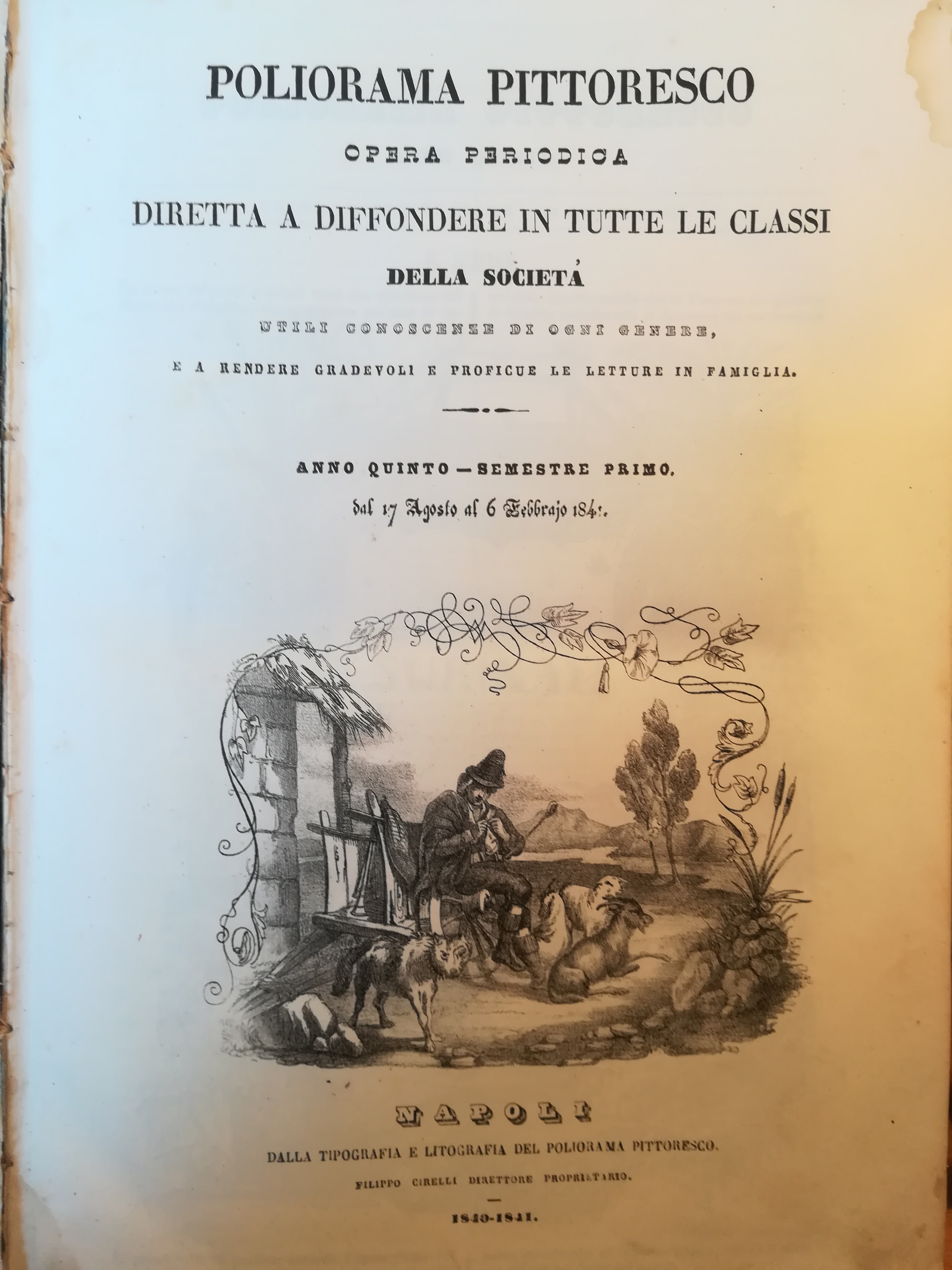 Poliorama Pittoresco. Opera periodica diretta a diffondere in tutte le …