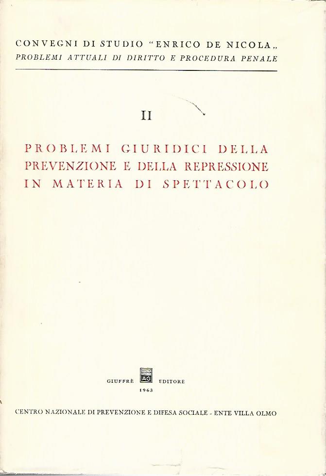 Problemi giuridici della prevenzione e della repressione in materia di …