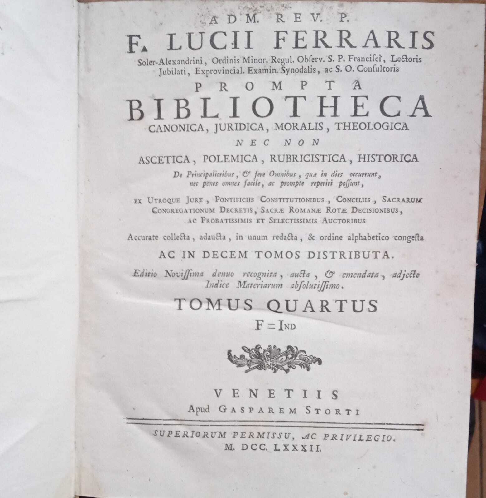 Prompta Bibliotheca canonica giuridica, moralis, theologica...(tomus quartus)