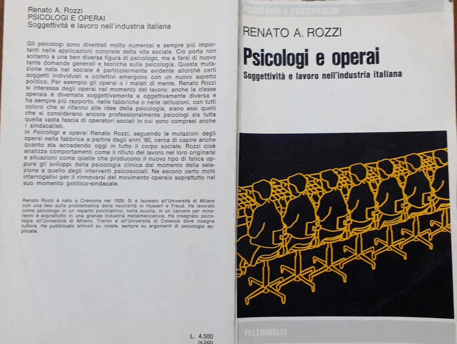 Psicologi e operai. Soggettività e lavoro nell'industria italiana
