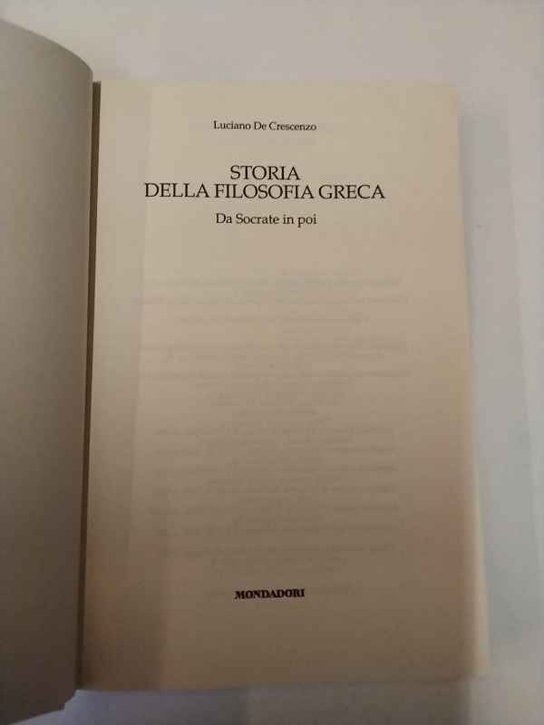 Storia della filosofia greca. Da Socrate in poi.
