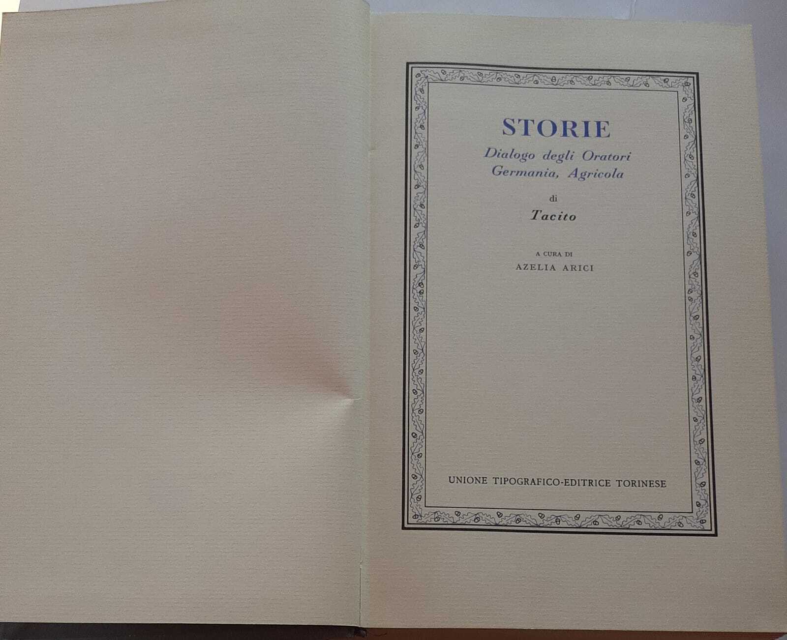 Storie. Dialogo degli Oratori Germania, Agricola di Tacito